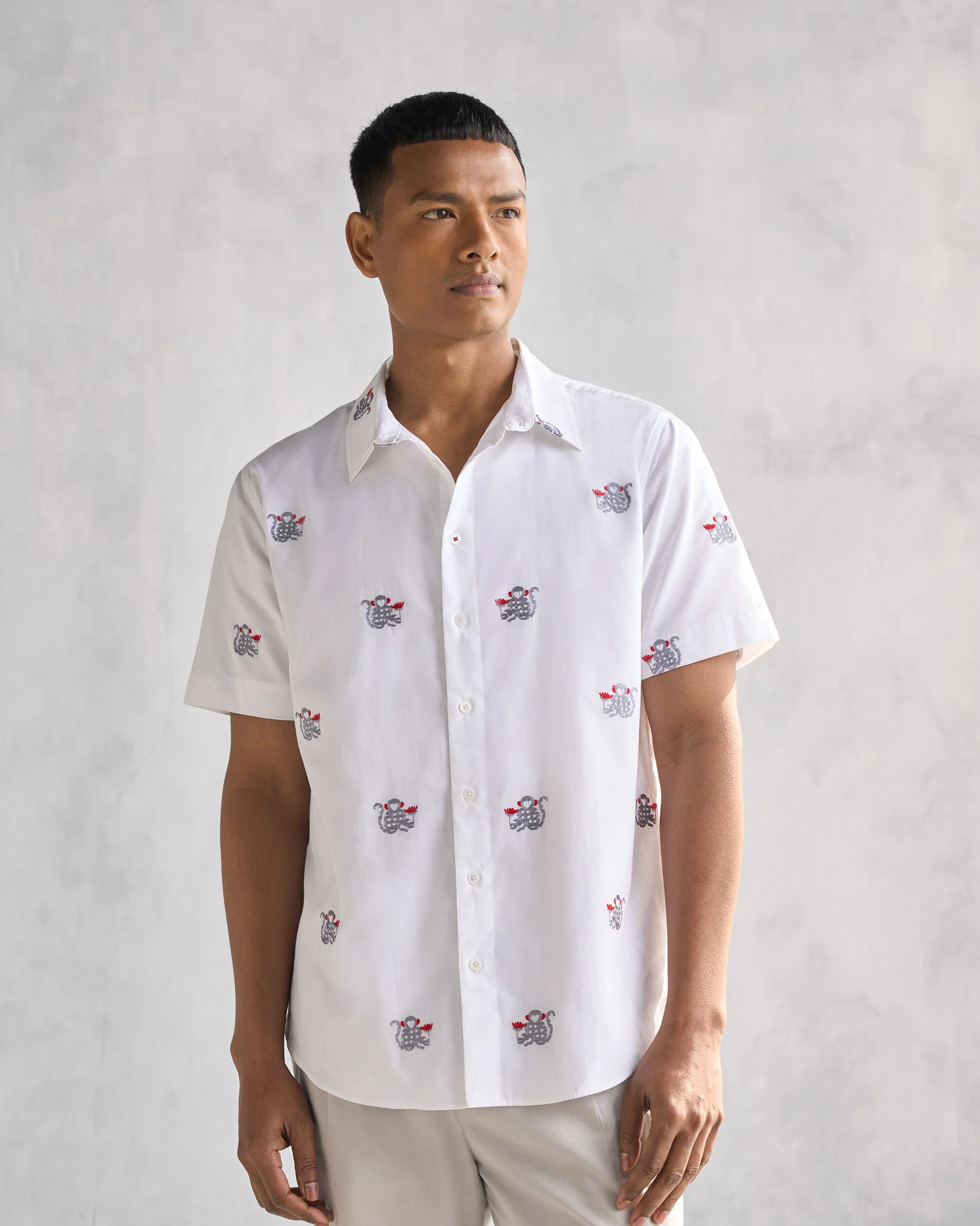 Half Sleeve Shirt - White - Image 4