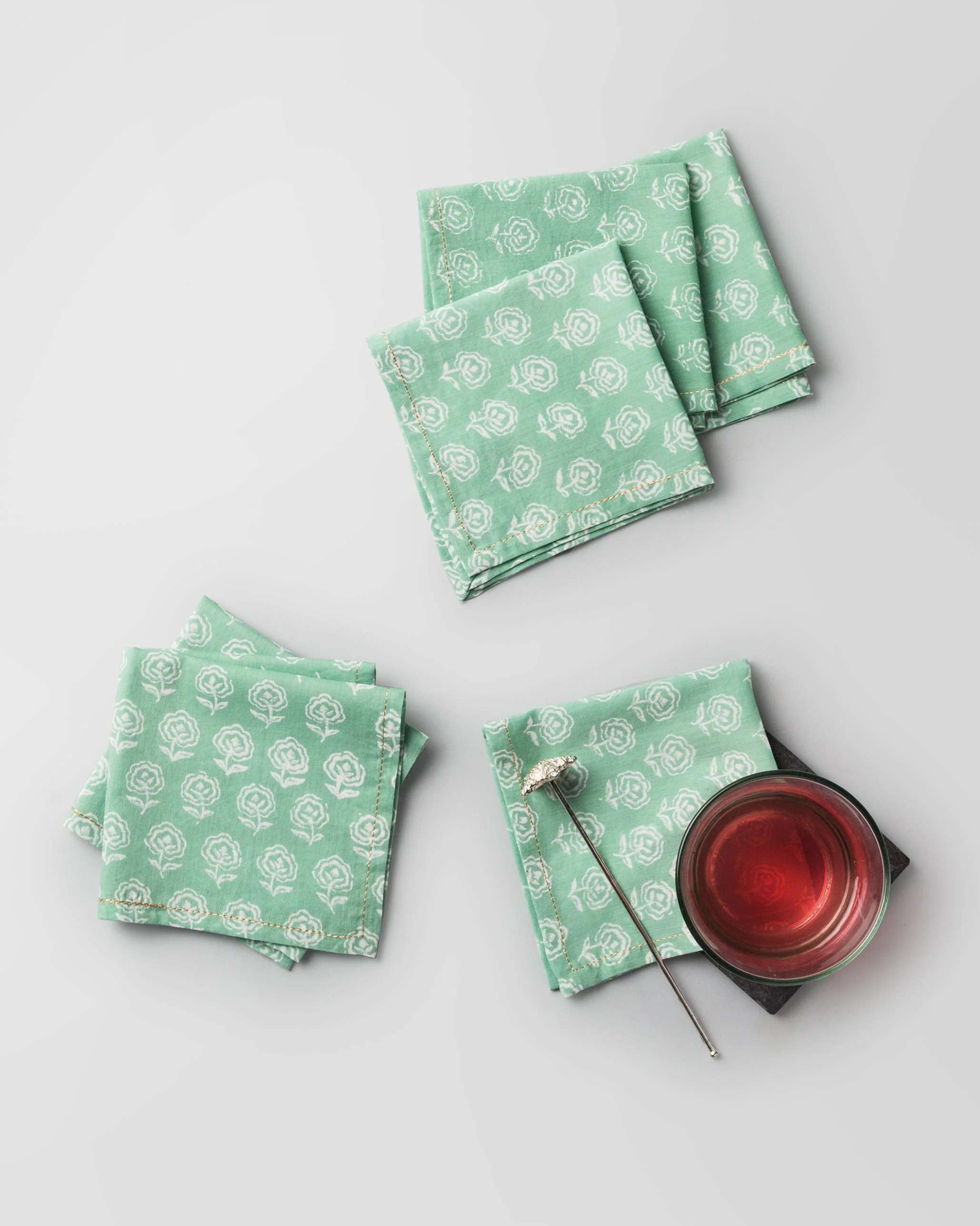 Hana Cocktail Napkins (Set of 6) - White - Image 2