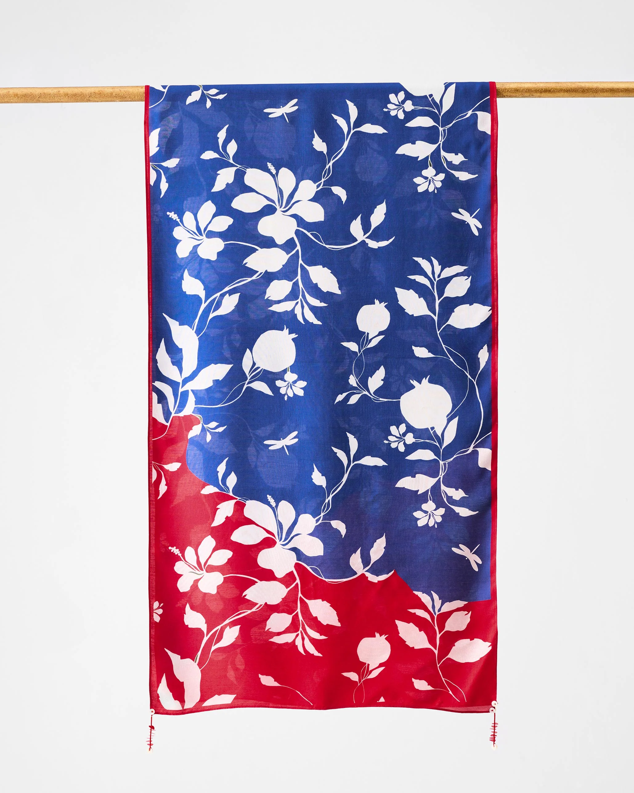 Hana Scarf - Blue & Red - Image 2