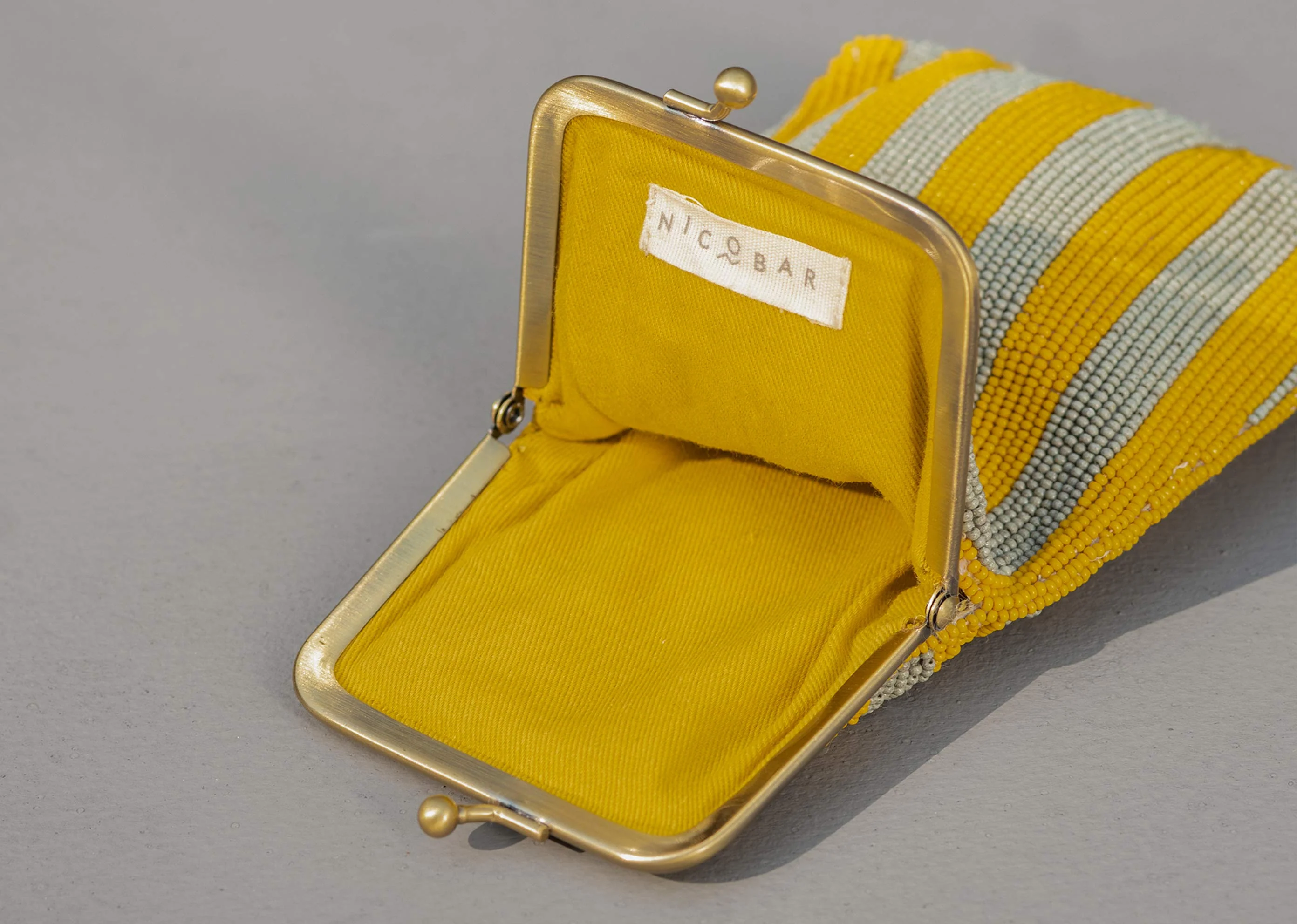 Hana Spectacle Case - Yellow & Grey Stripe - Image 3