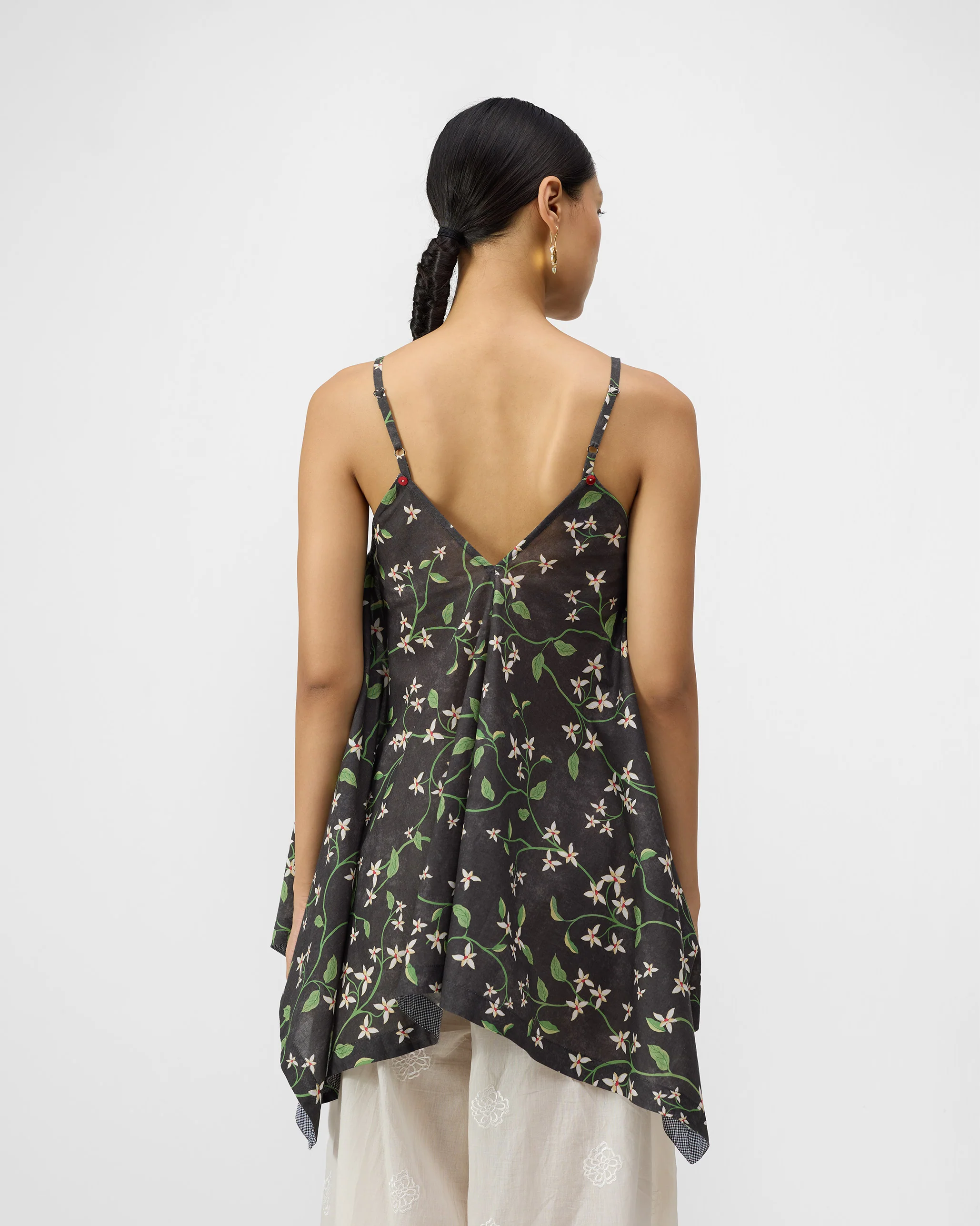 Handkerchief Top - Charcoal Print - Image 3