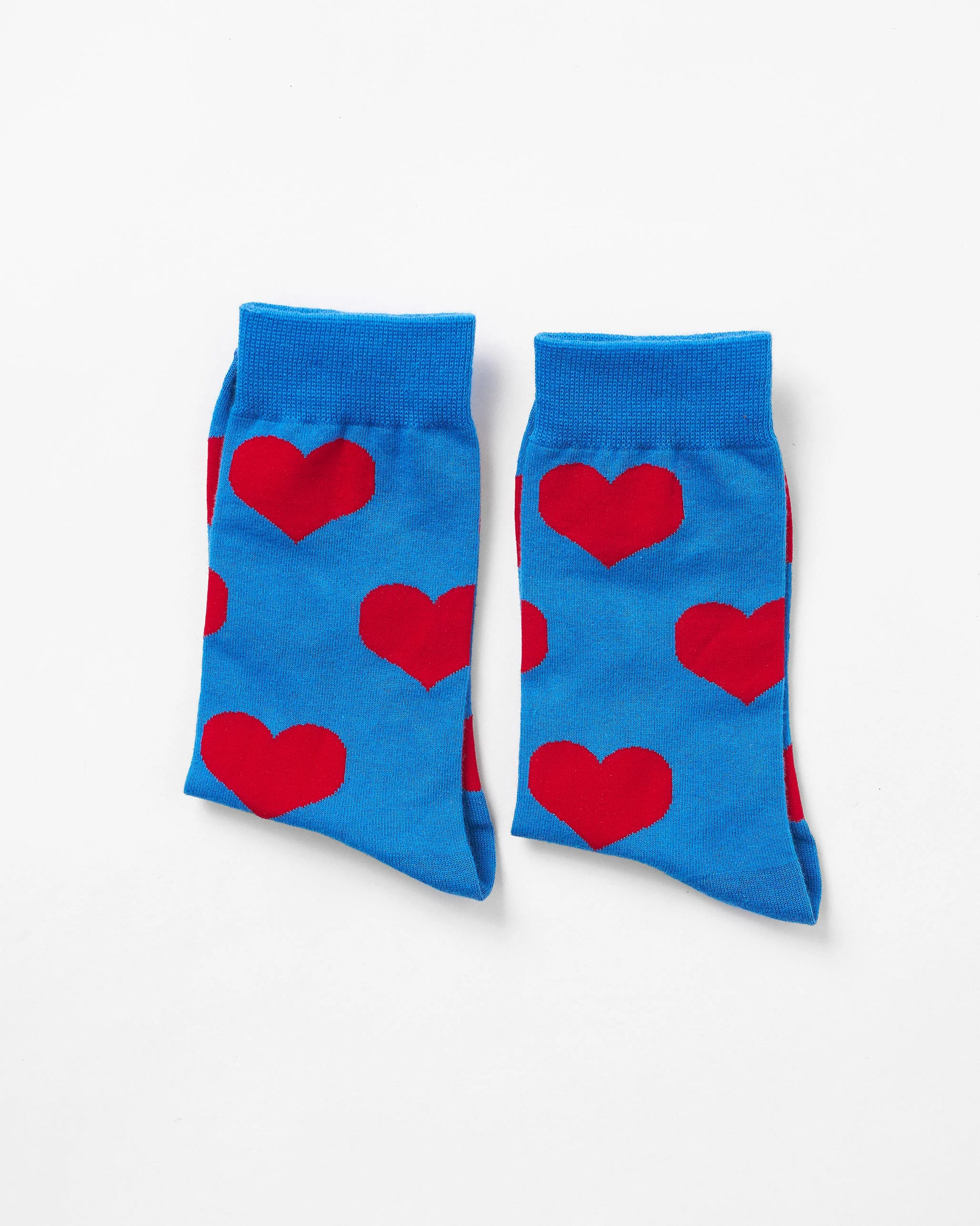 Happy Heart Socks - Cobalt Blue & Red - Image 5