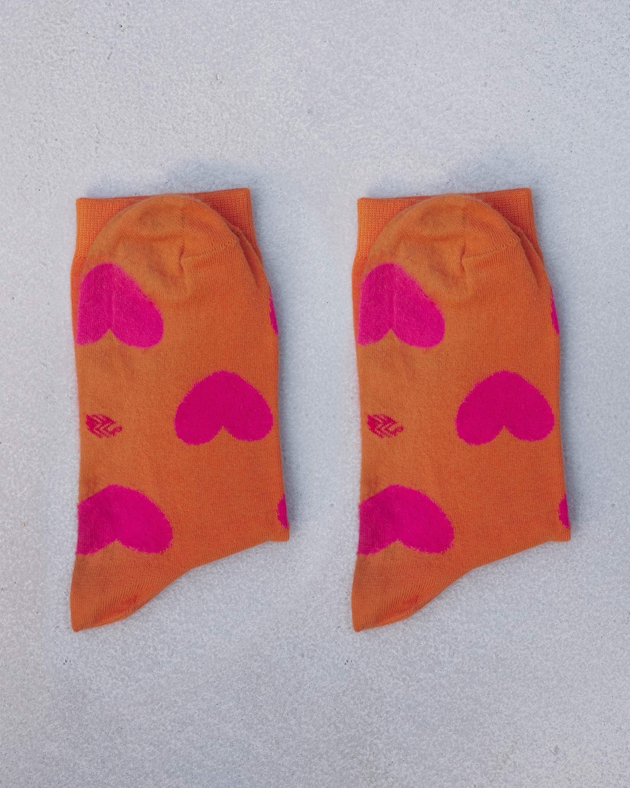 Happy Heart Socks - Orange & Fuchsia - Image 2