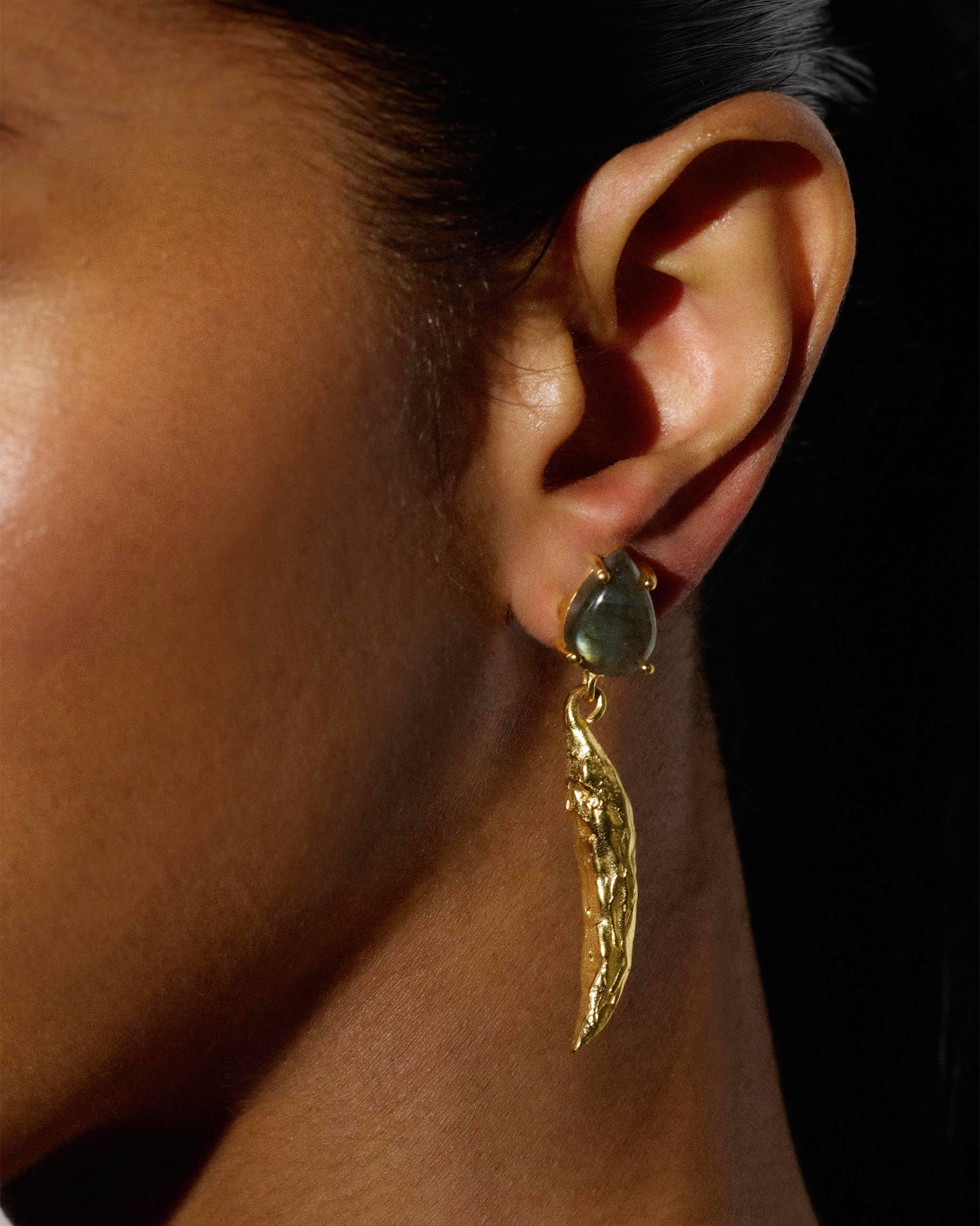 Hari Mirchi Earrings - Gold - Image 2