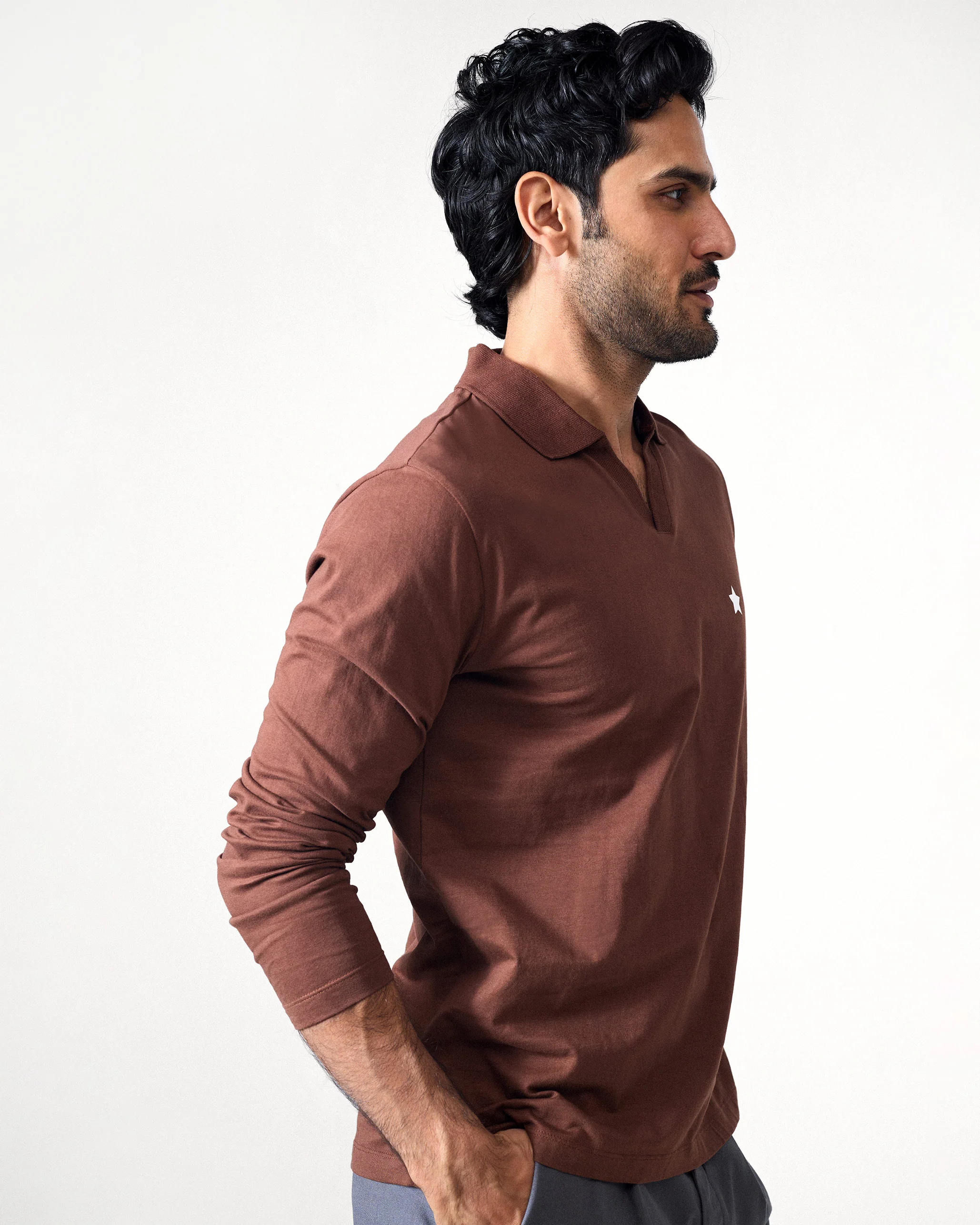 Haze Polo T-Shirt - Brown - Image 2