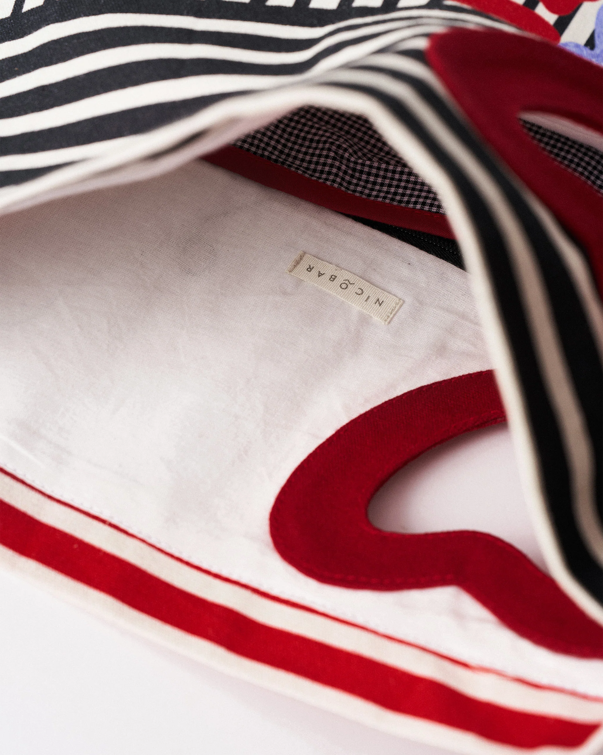 Heart Asymmetrical Tote - Black & White Stripes - Image 5