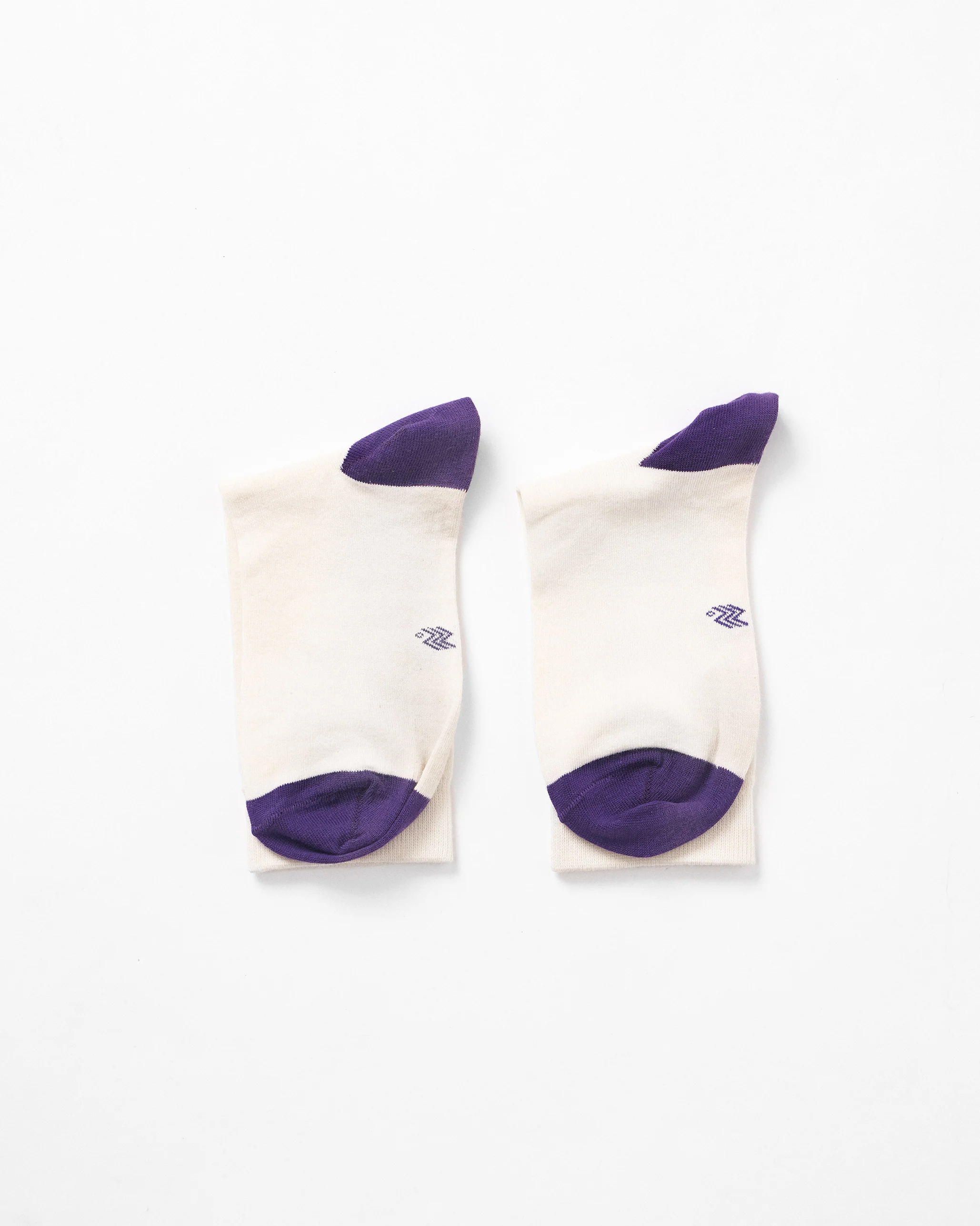 Heart Socks - Oatmeal & Purple - Image 3