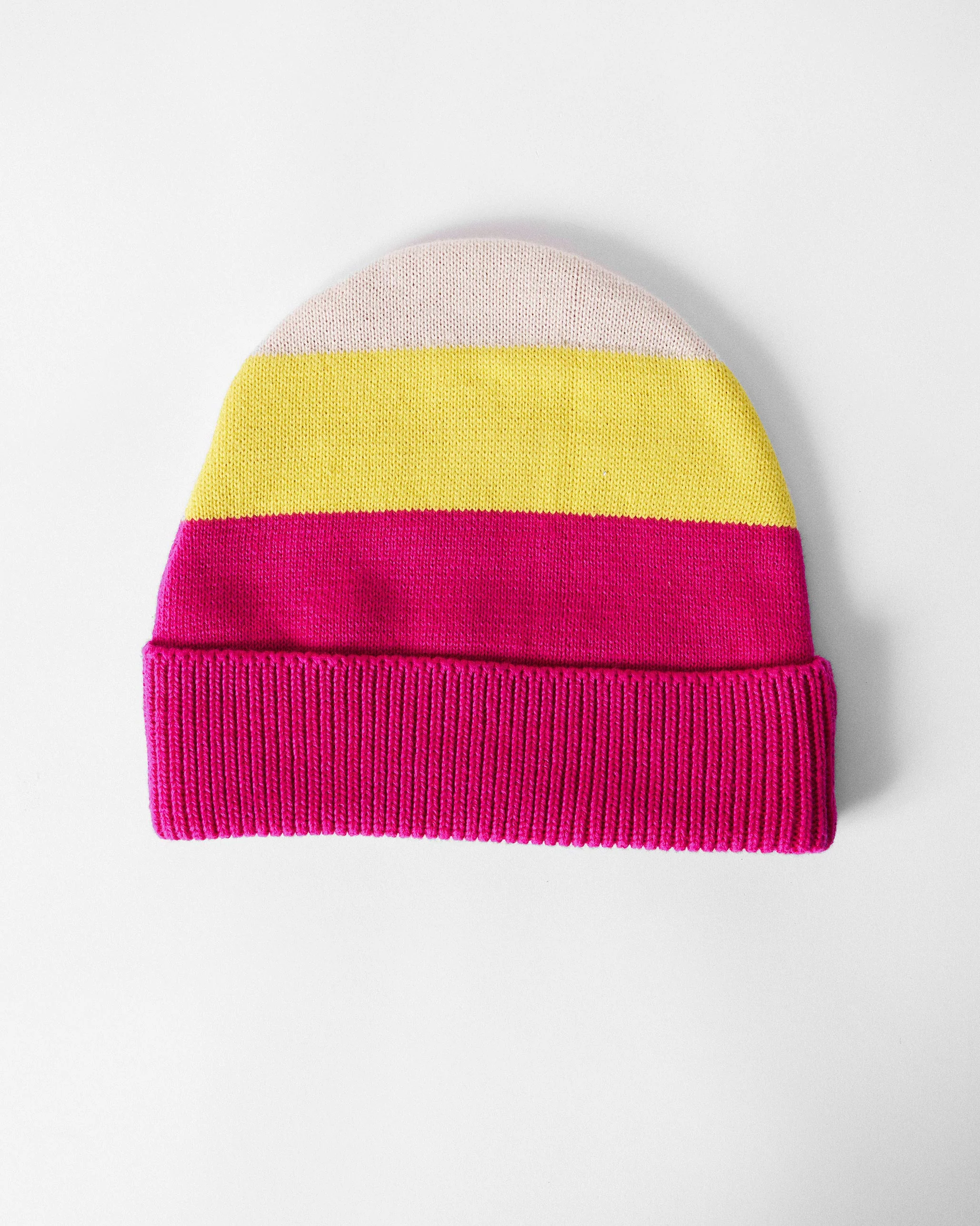 Heartpop Beanie - Fuchsia , Chartreuse & Oatmeal - Image 4