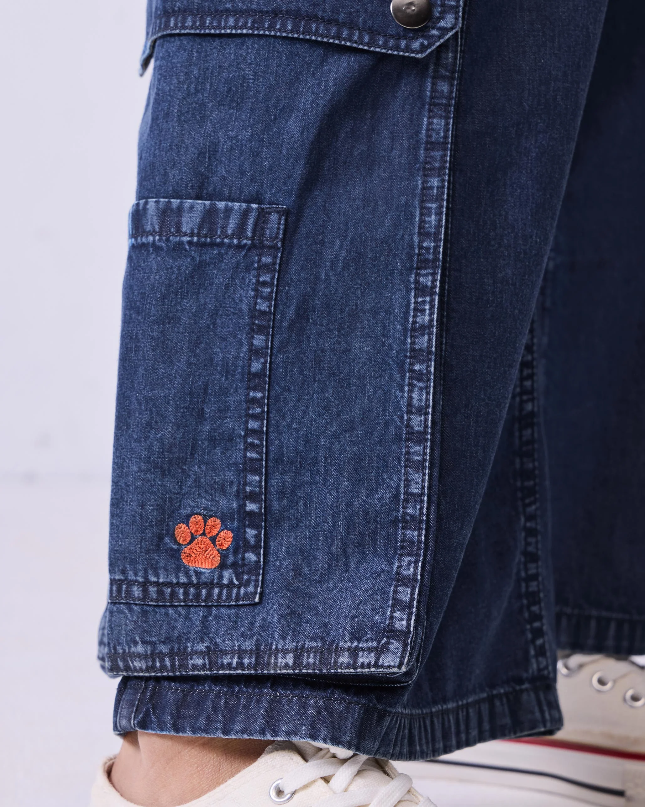Hem Pocket Pants - Denim - Image 2