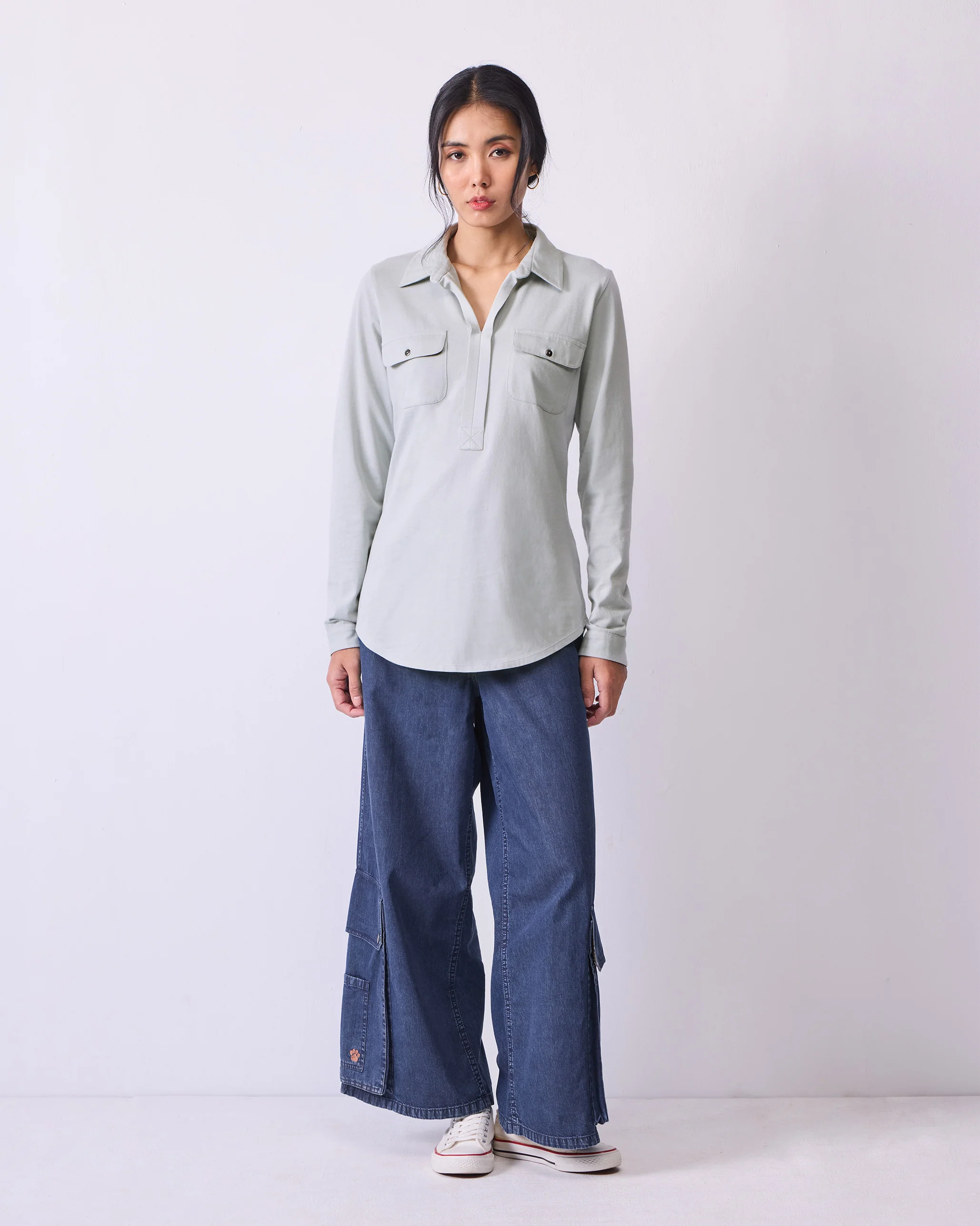 Hem Pocket Pants - Denim - Image 5