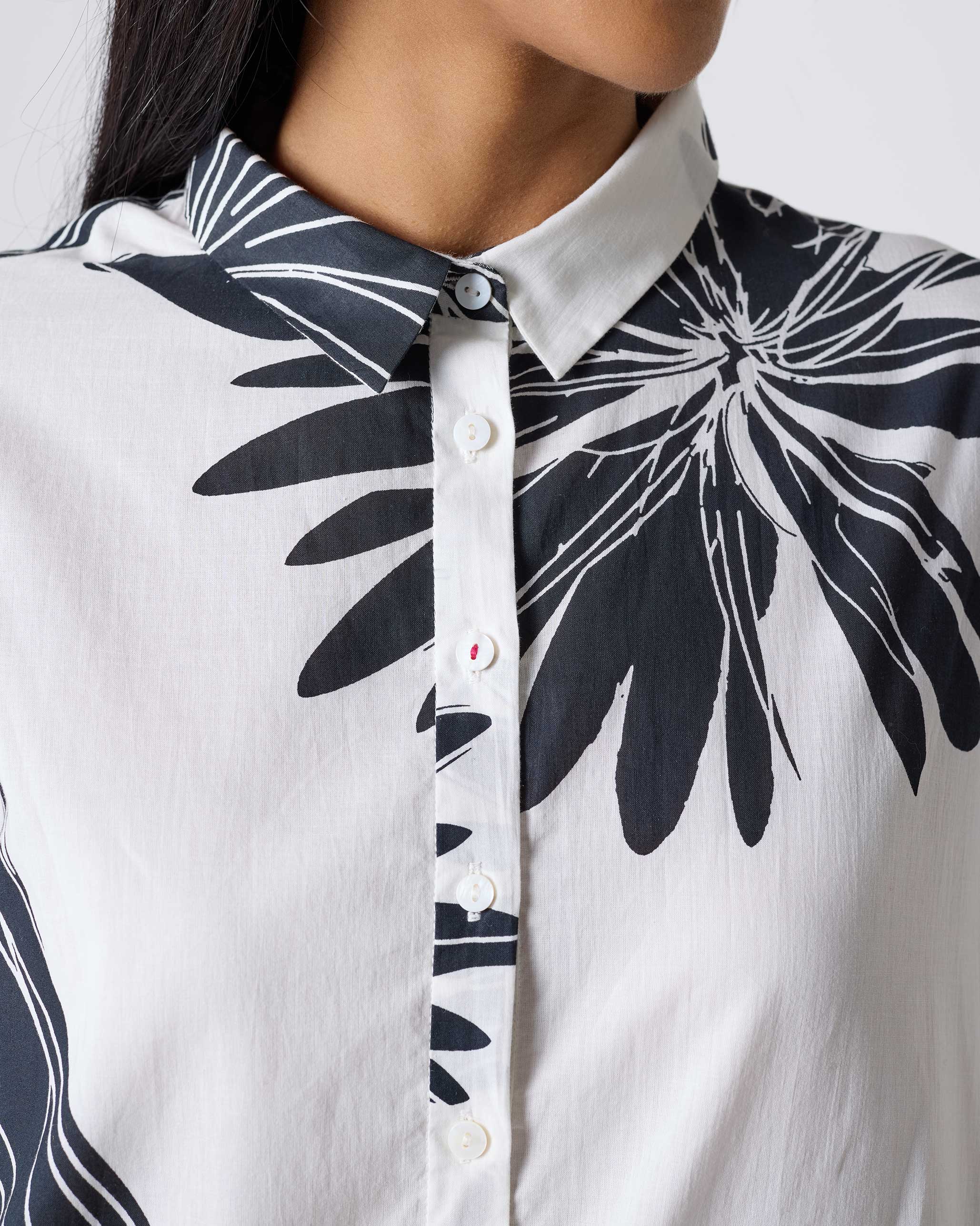 High Low Shirt - Black & White Print - Image 2