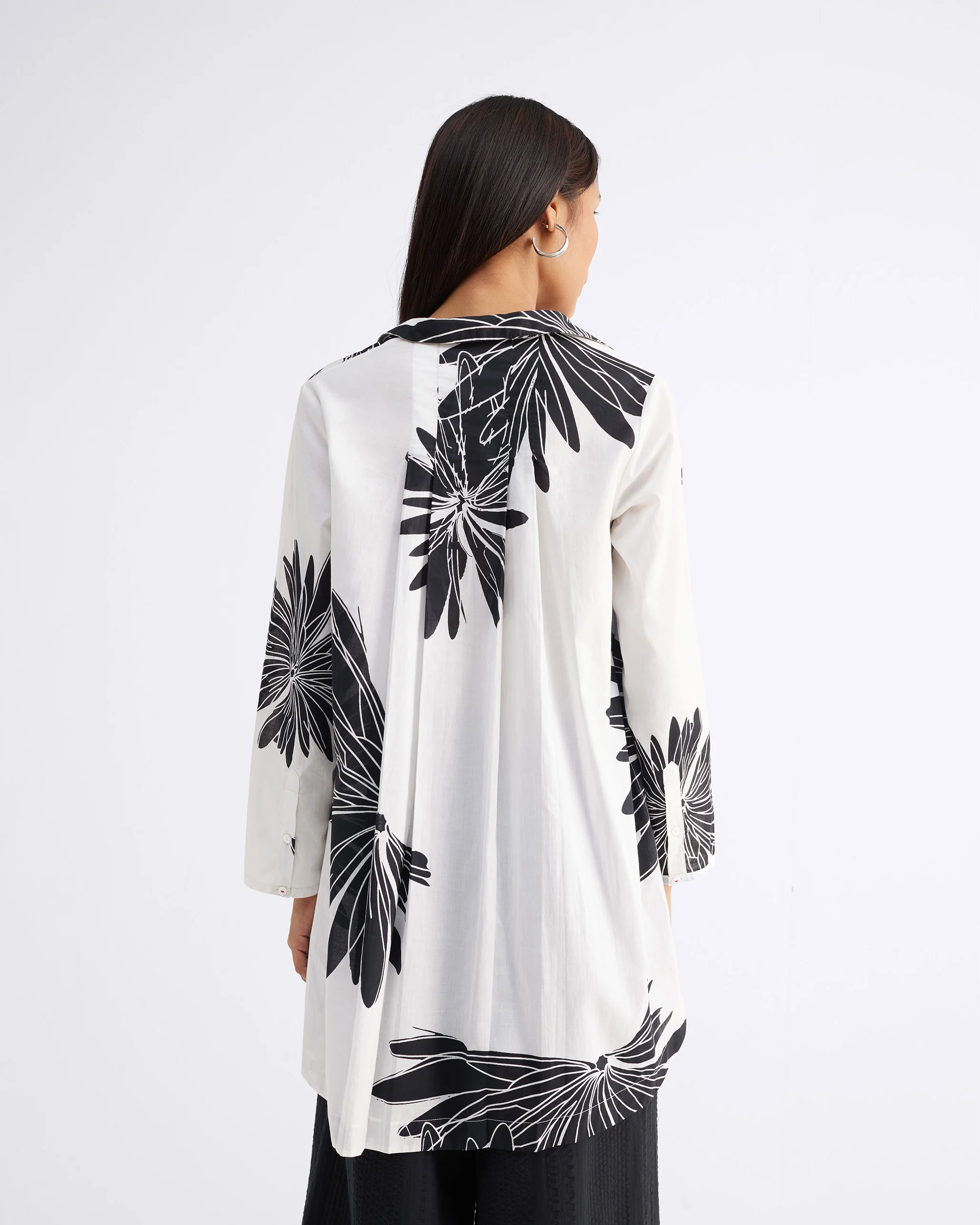 High Low Shirt - Black & White Print - Image 5