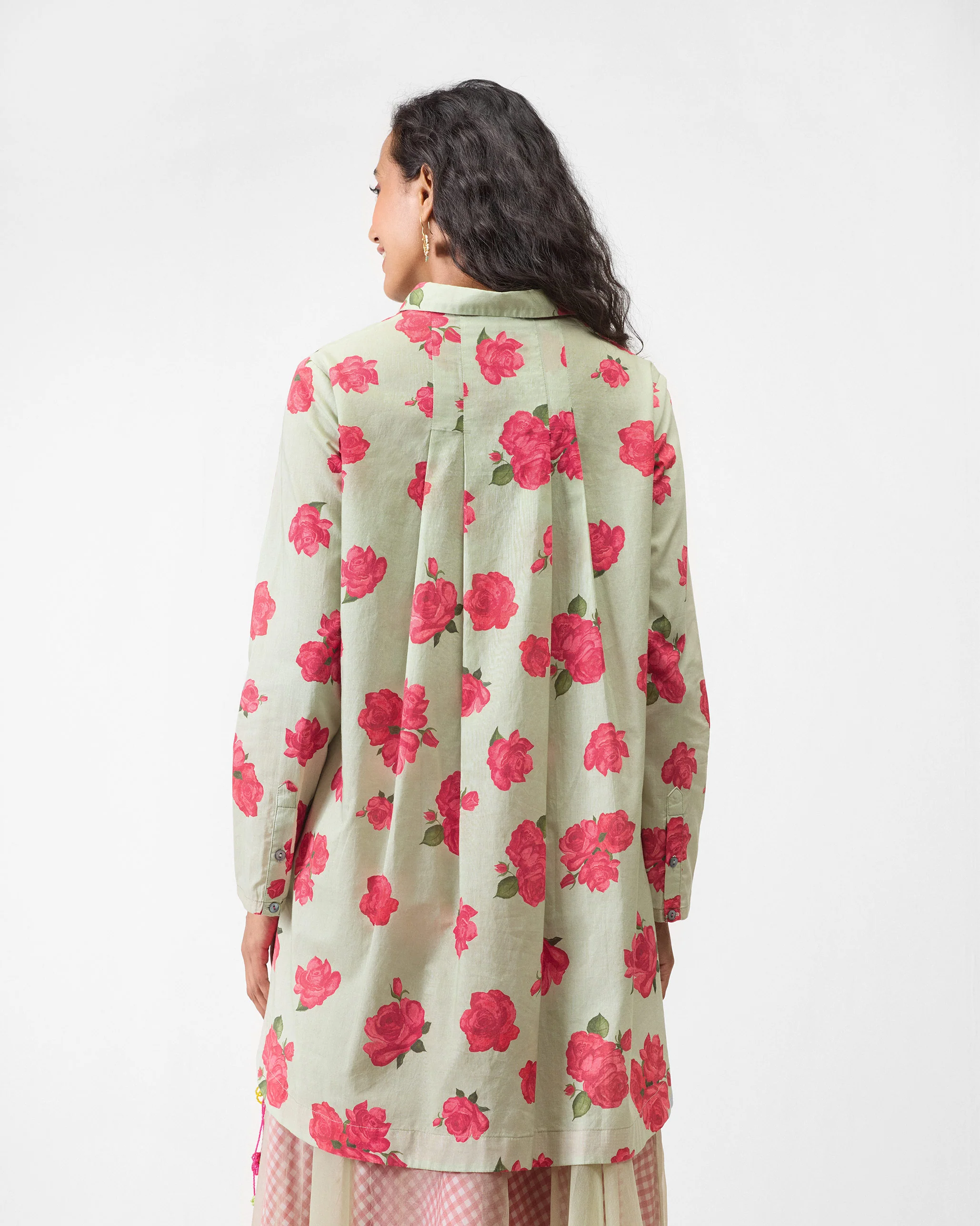 High Low Shirt - Mint & Watermelon Print - Image 2