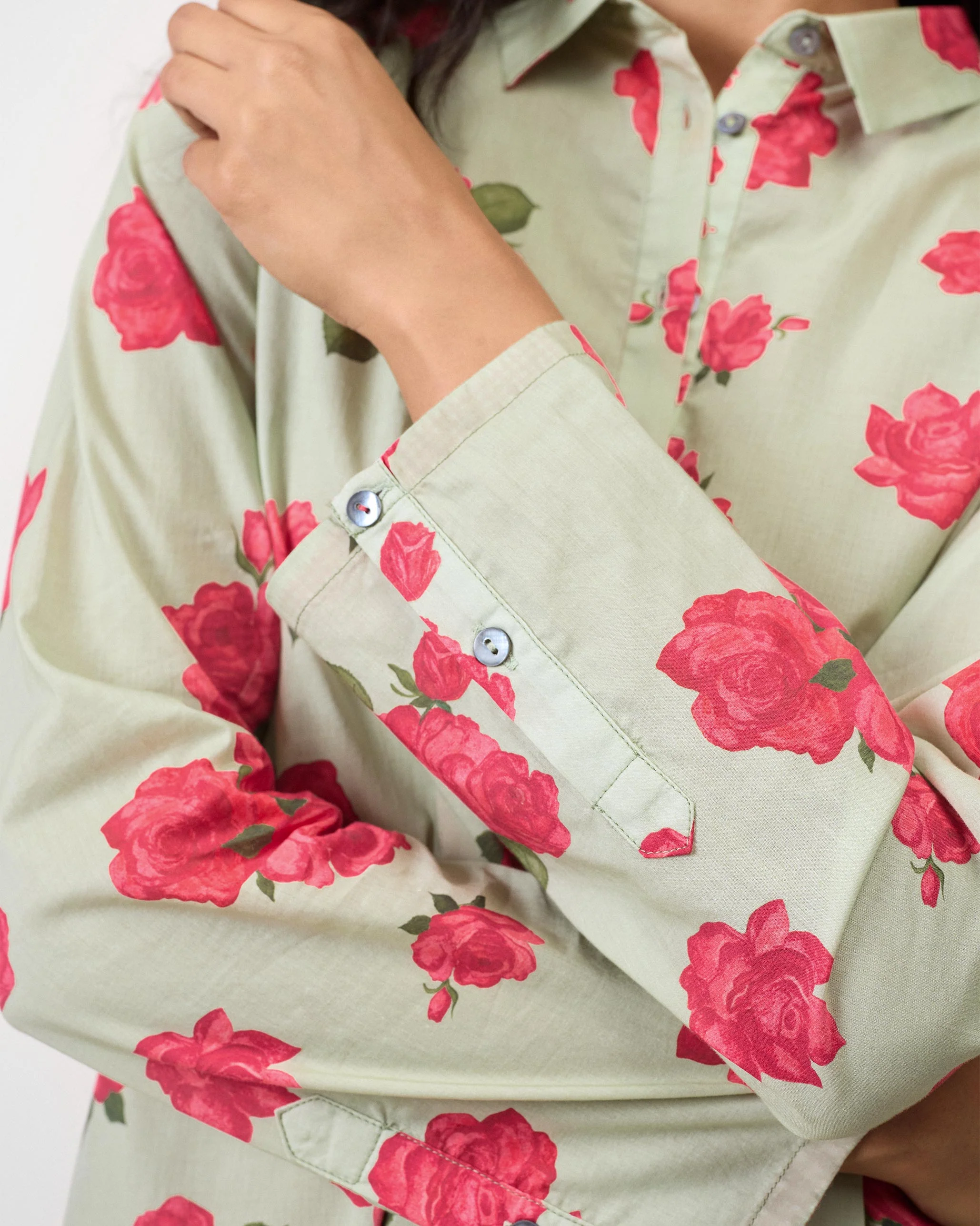 High Low Shirt - Mint & Watermelon Print - Image 5