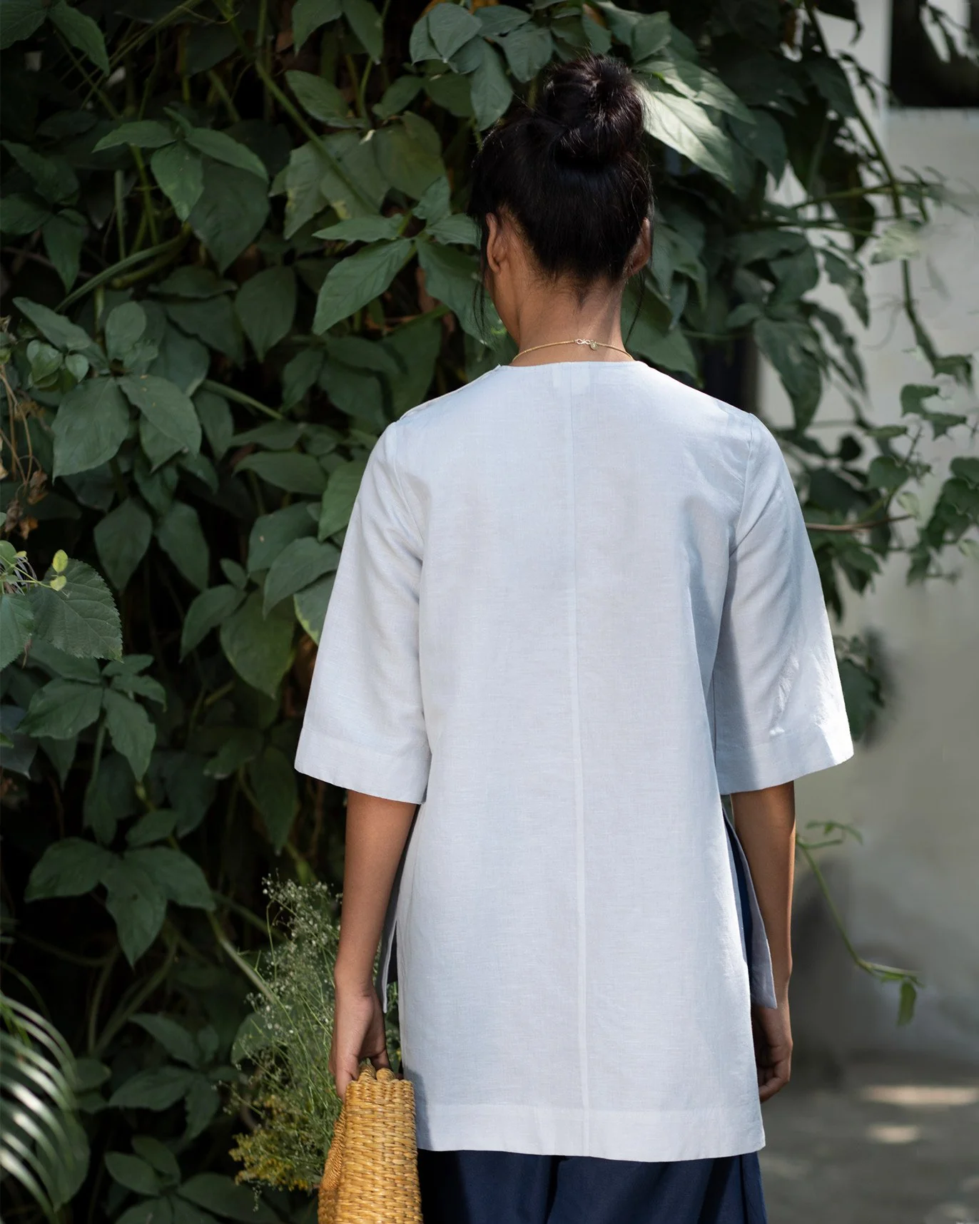 High Slit Top - Ash Grey - Image 4