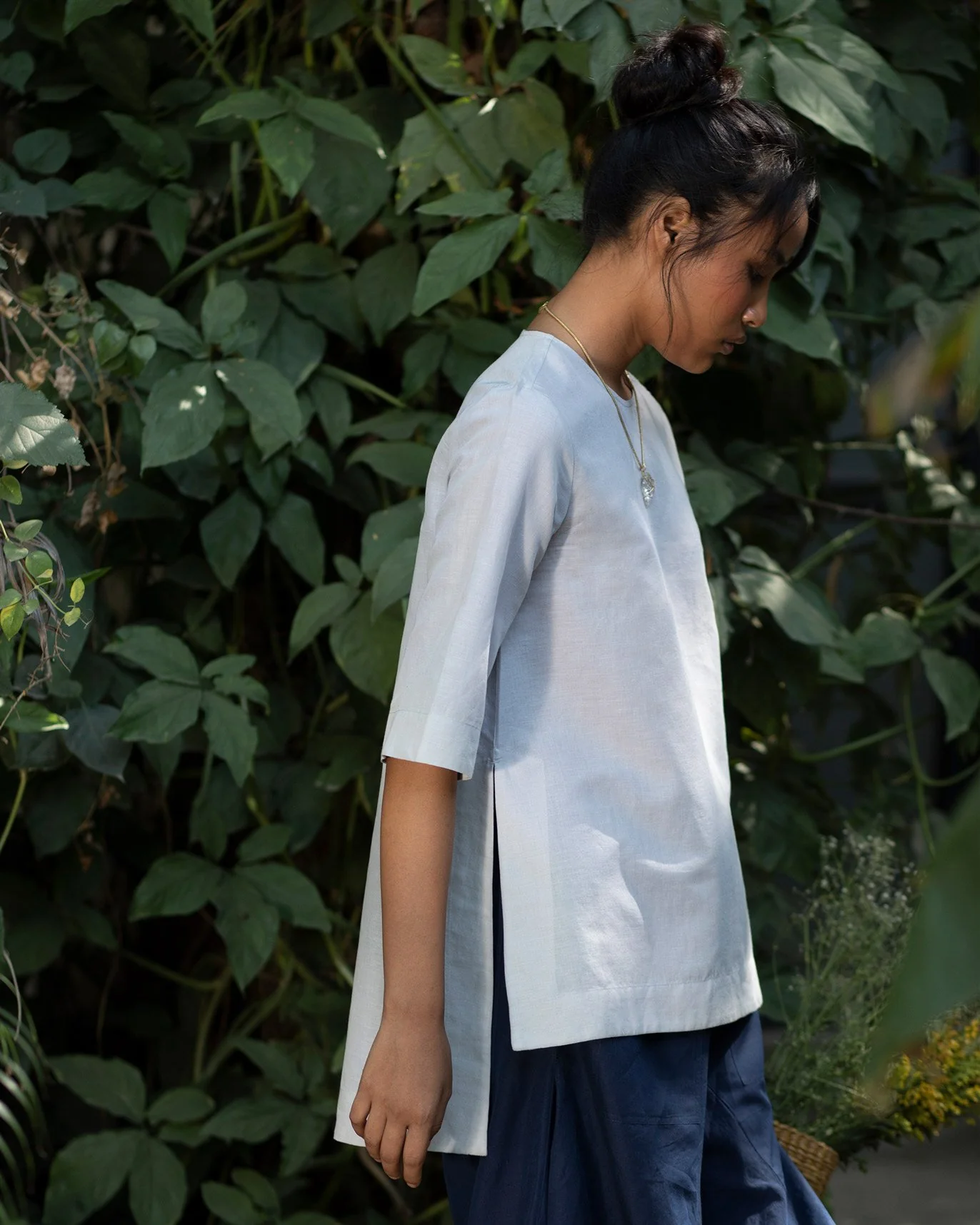 High Slit Top - Ash Grey - Image 5