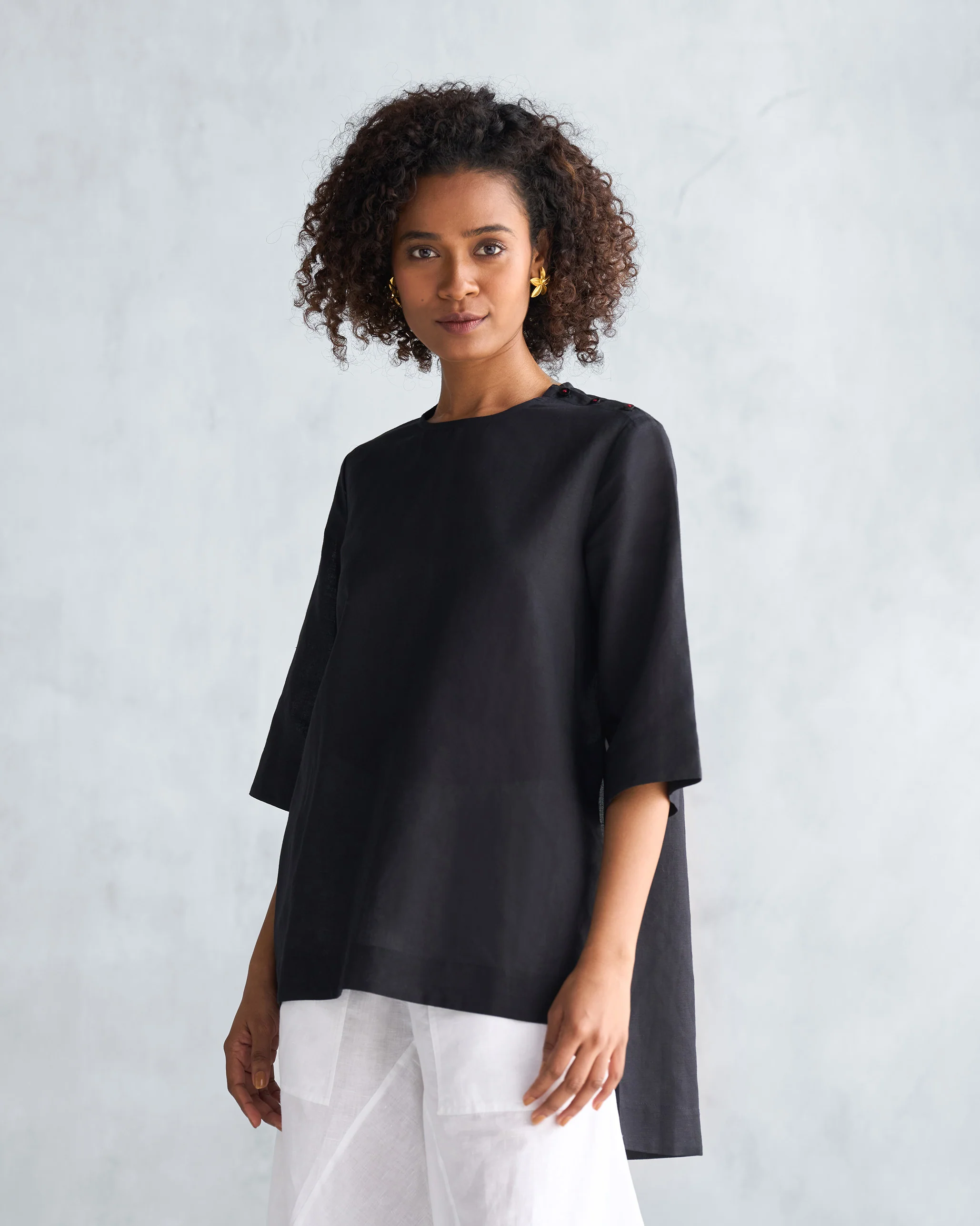 High Slit Top - Black - Image 4