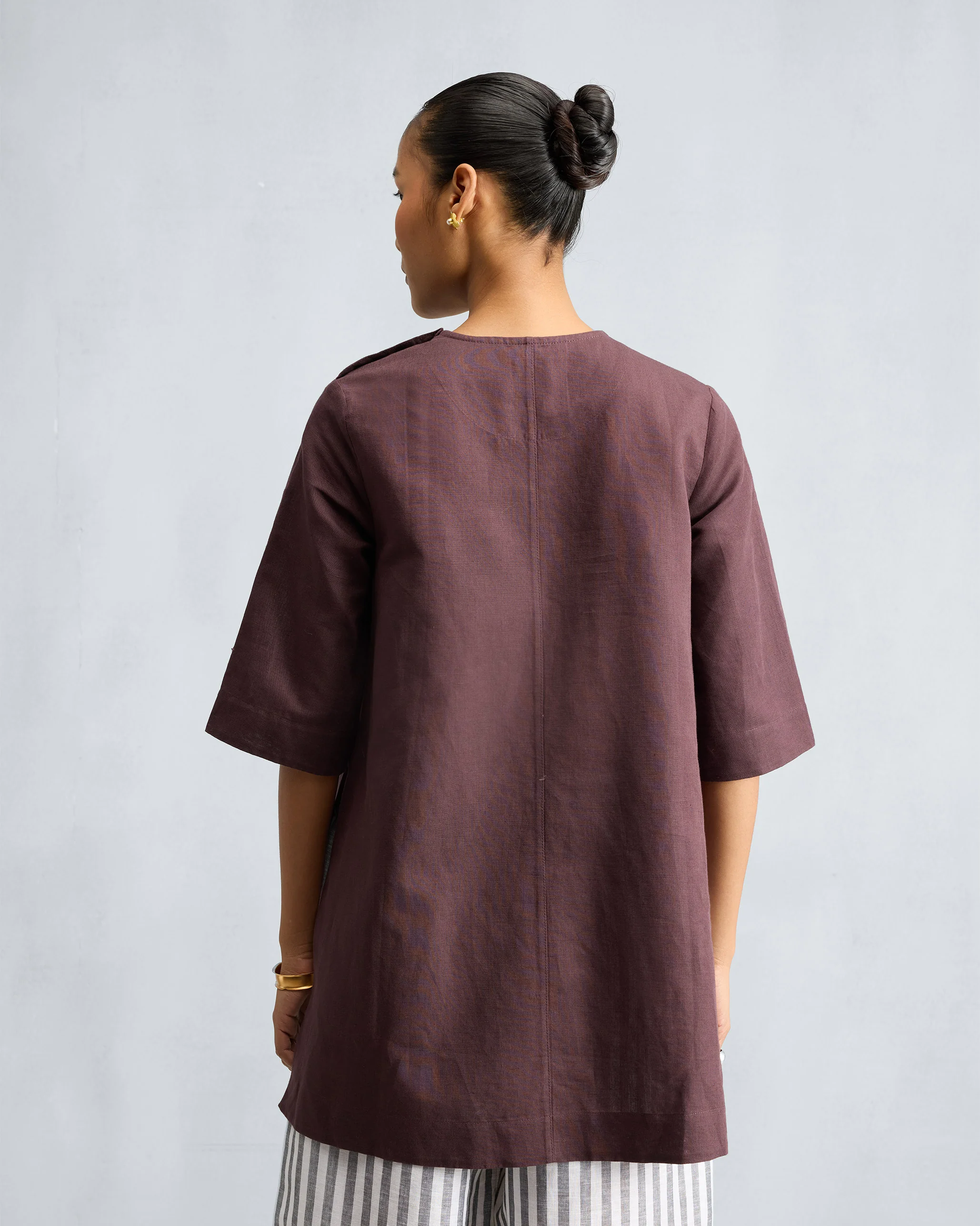 High Slit Top - Chocolate Plum - Image 2