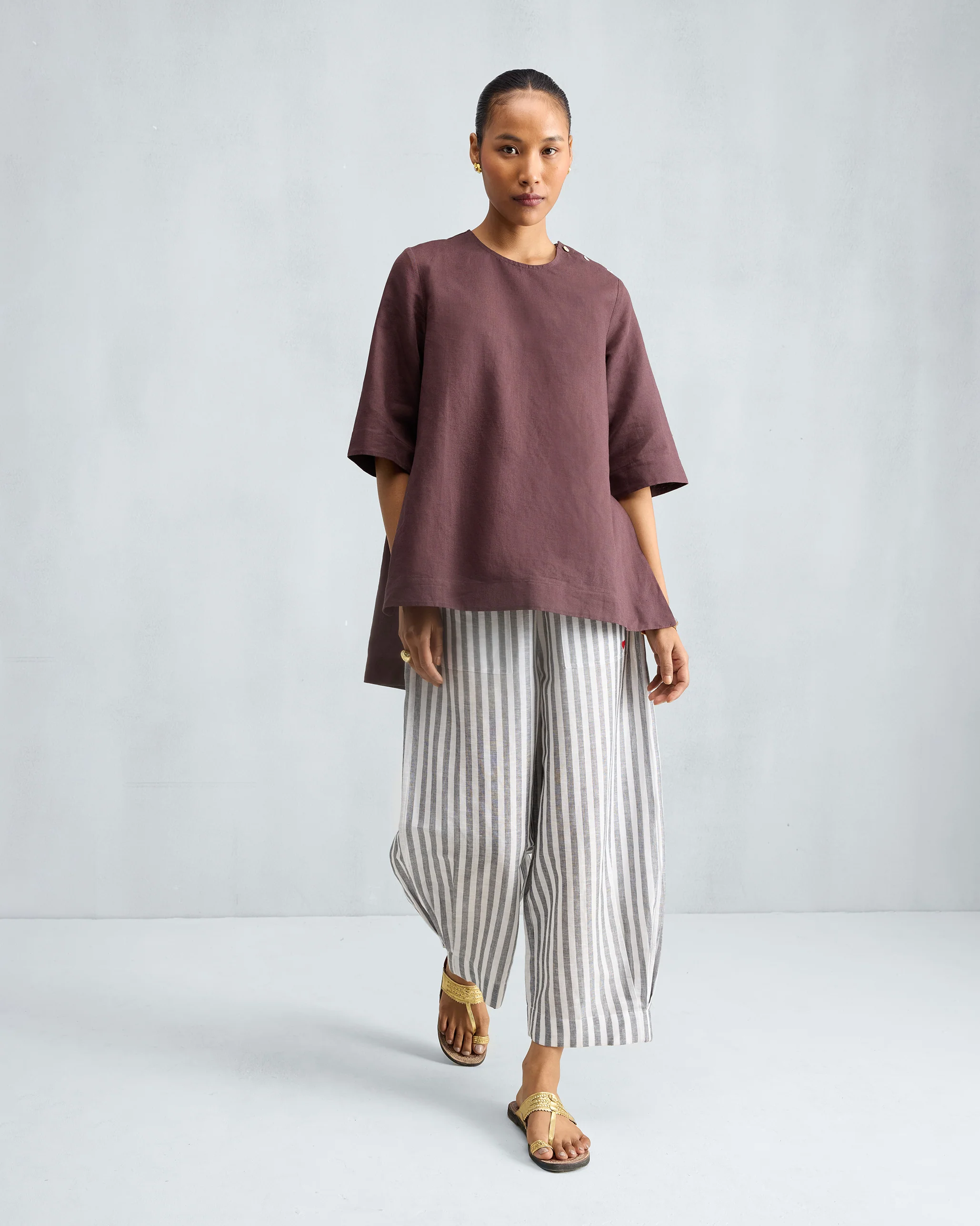 High Slit Top - Chocolate Plum - Image 4