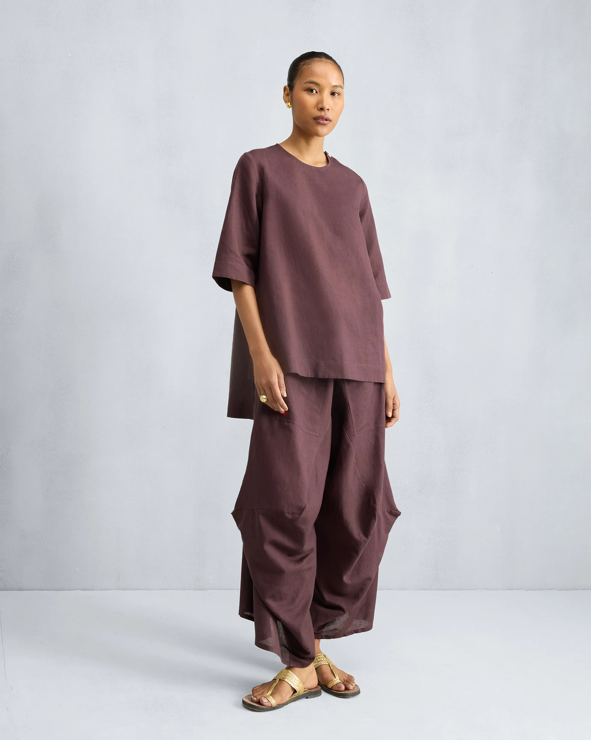 High Slit Top - Chocolate Plum - Image 5