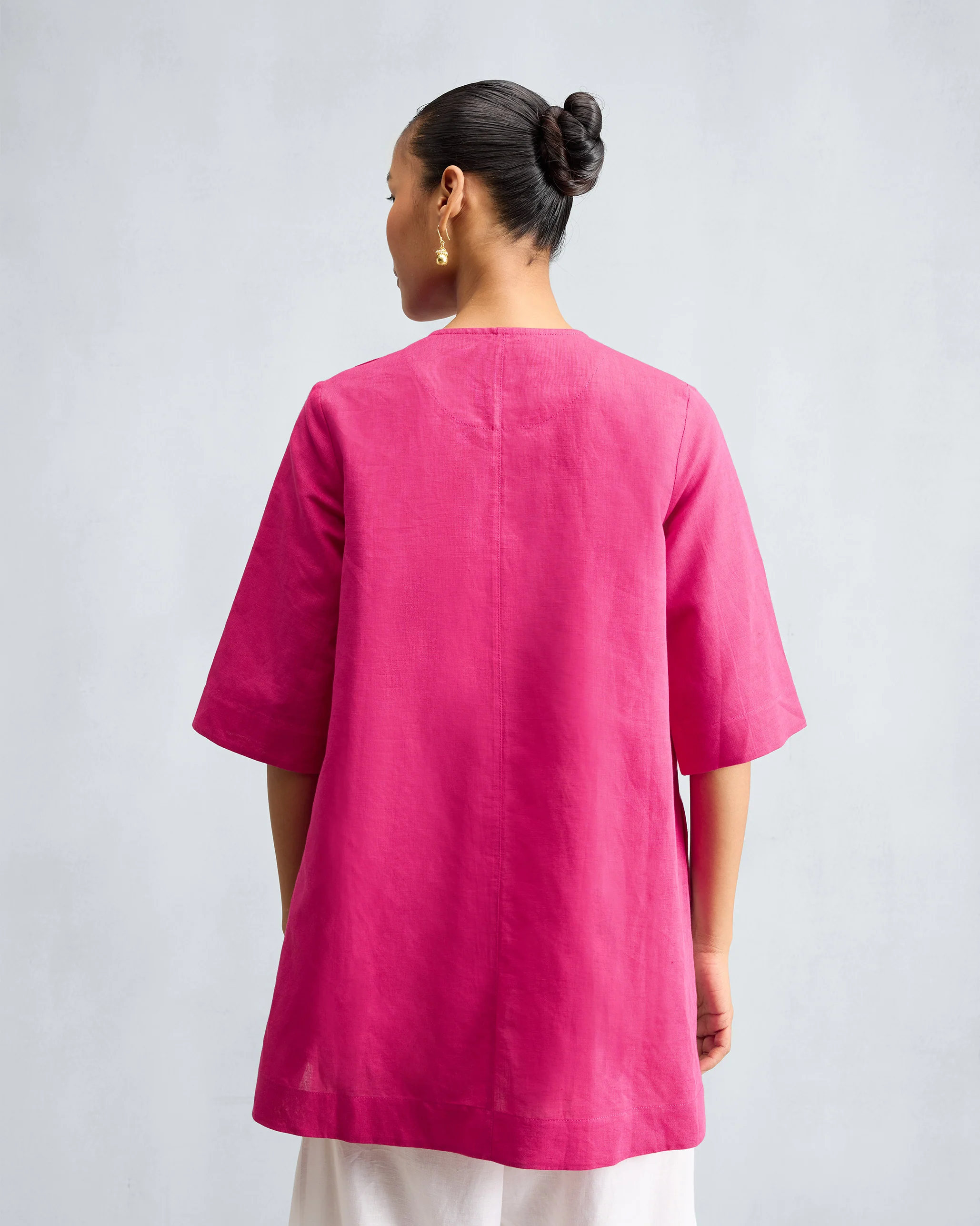 High Slit Top - Fuchsia - Image 3