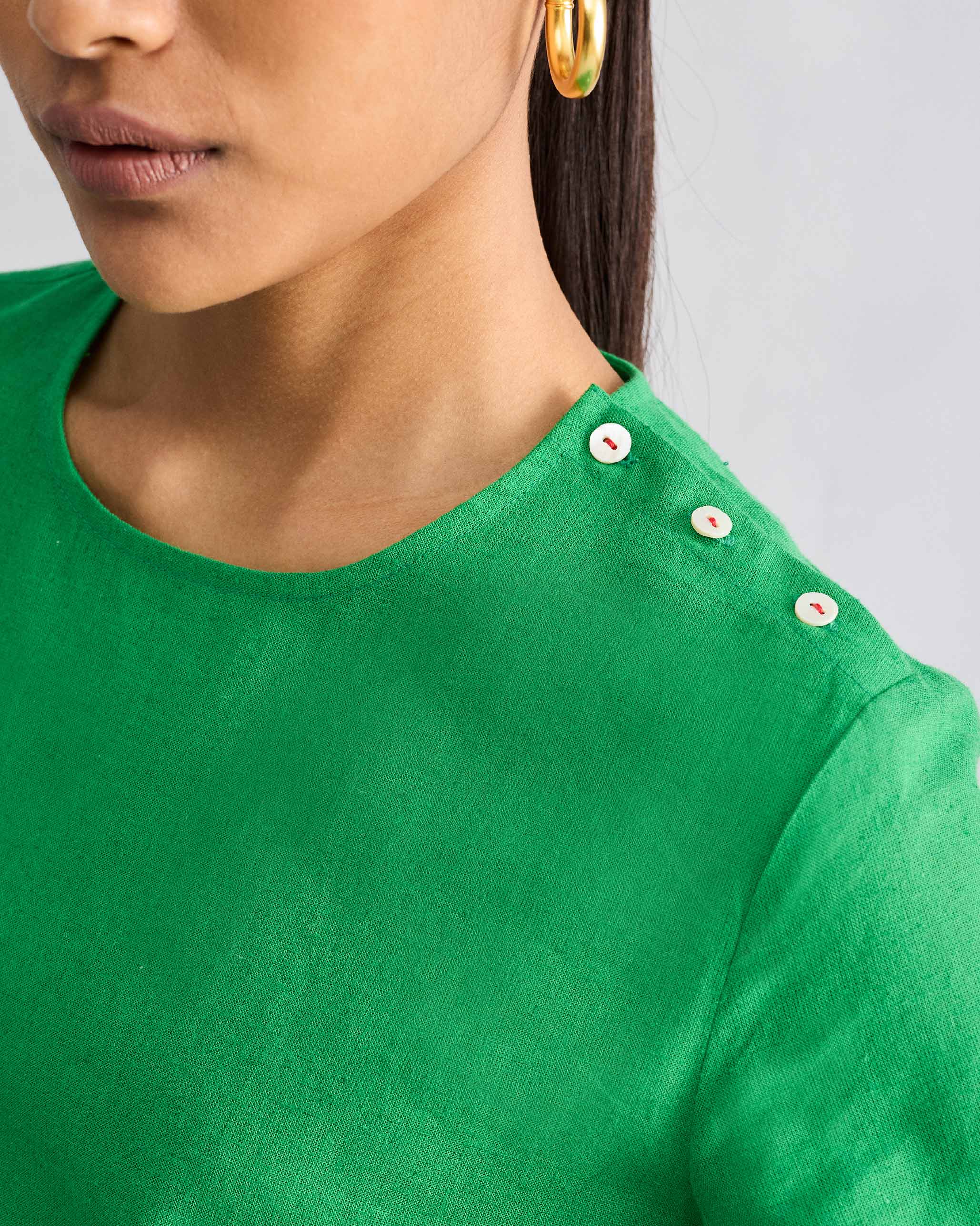 High Slit Top - Green - Image 2
