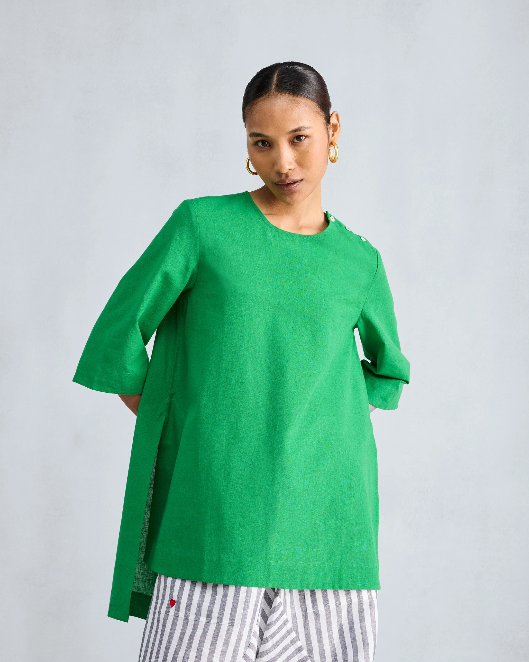 High Slit Top - Green - Image 5