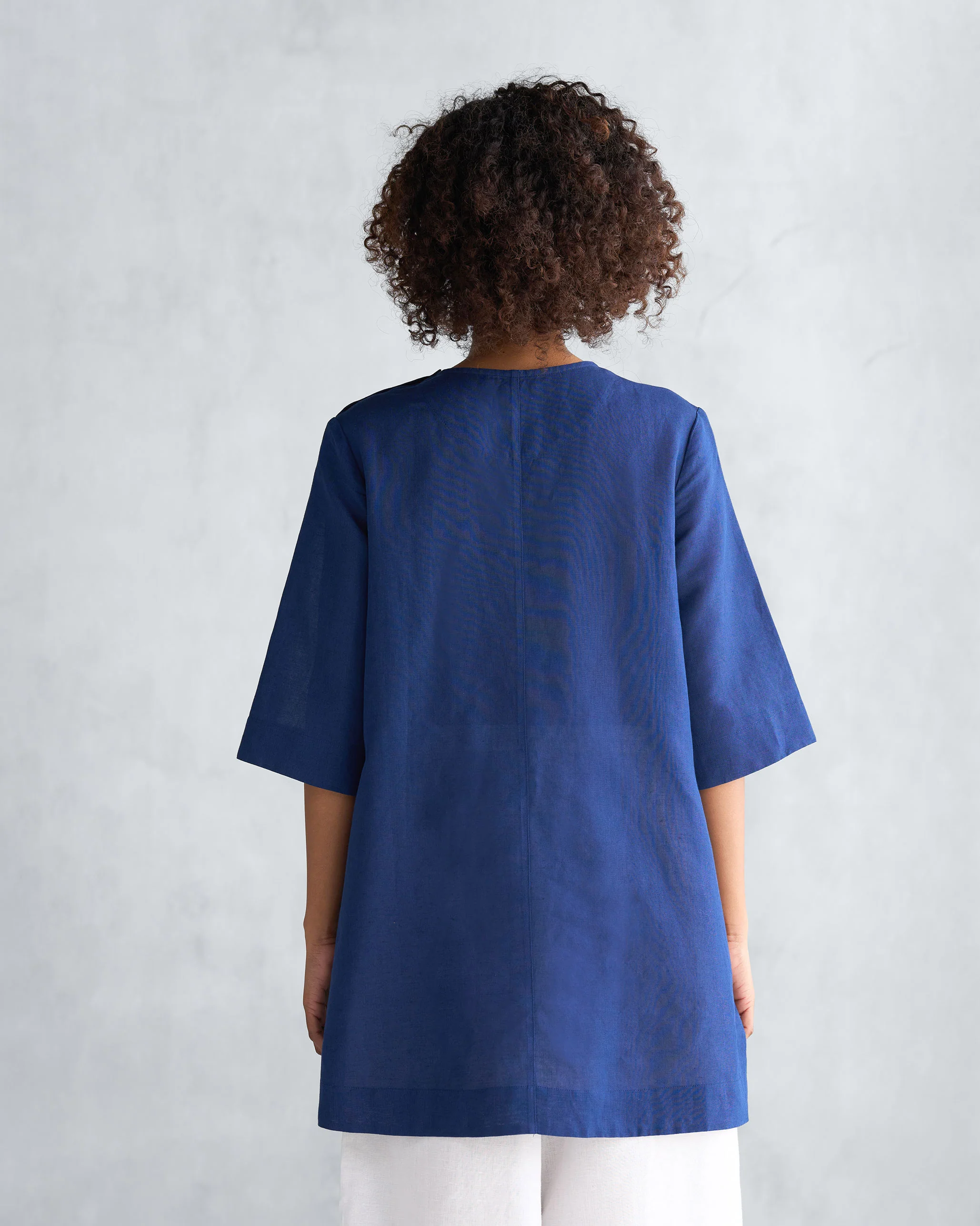 High Slit Top - Navy - Image 3