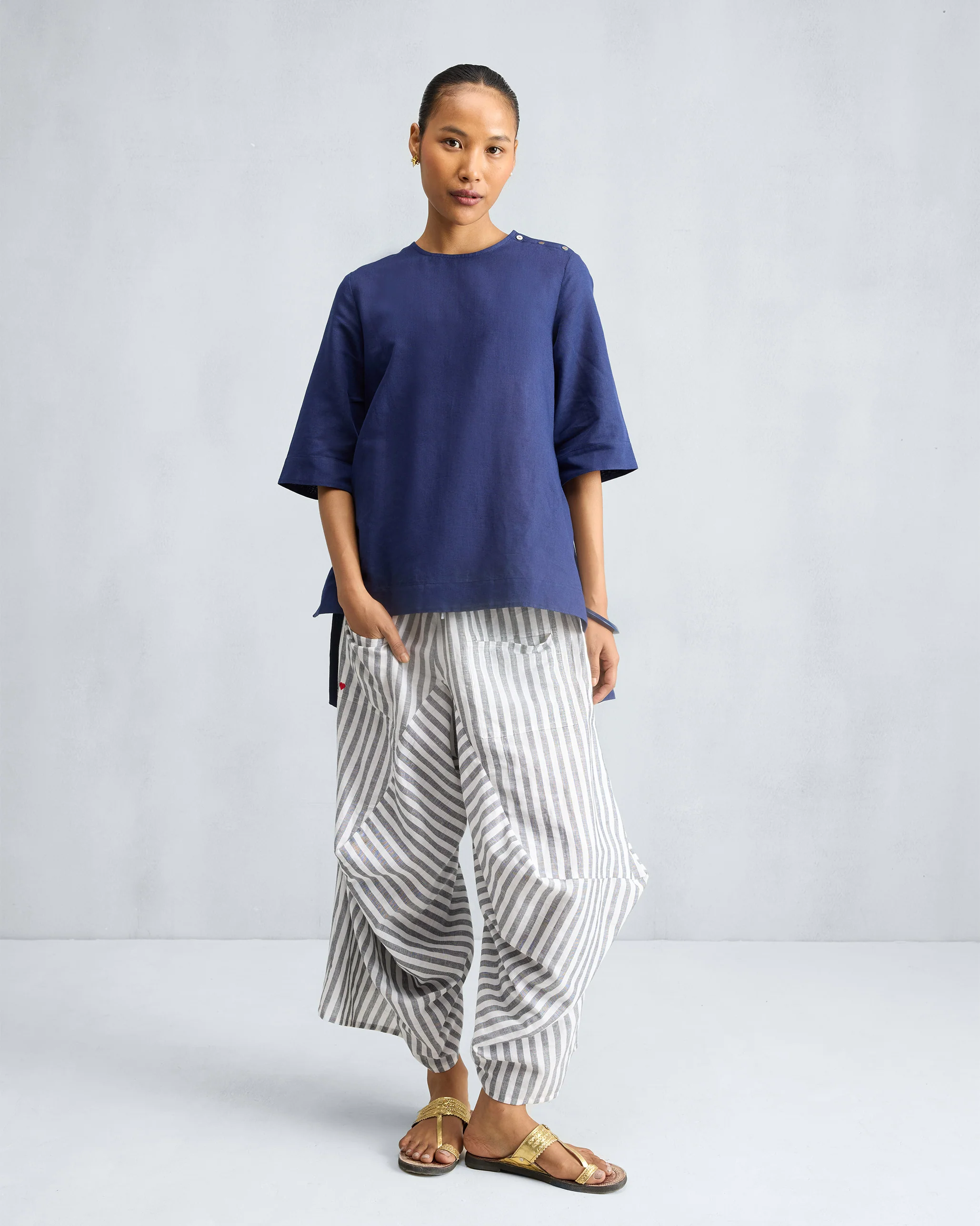 High Slit Top - Ink Blue - Image 5