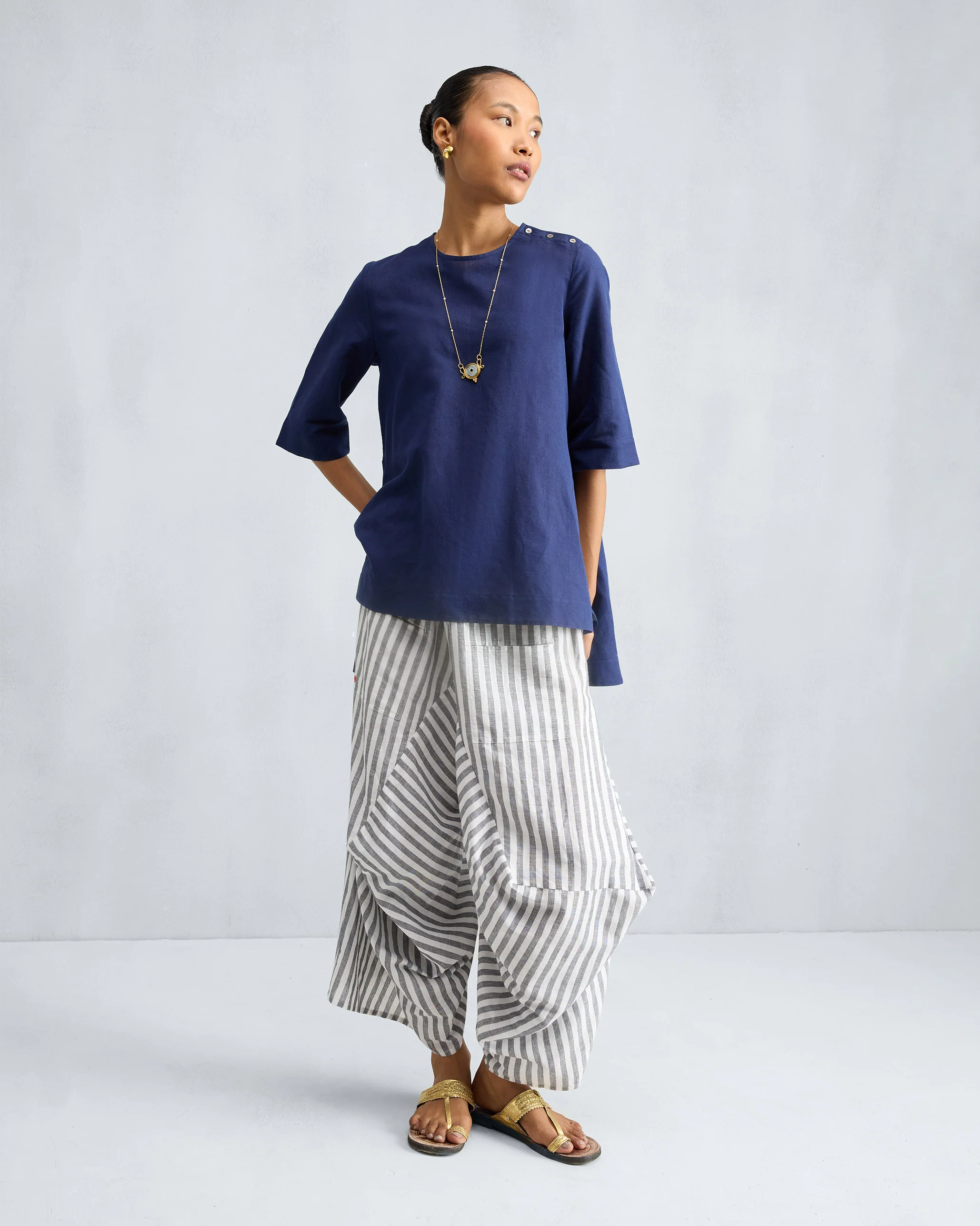 High Slit Top - Ink Blue - Image 6
