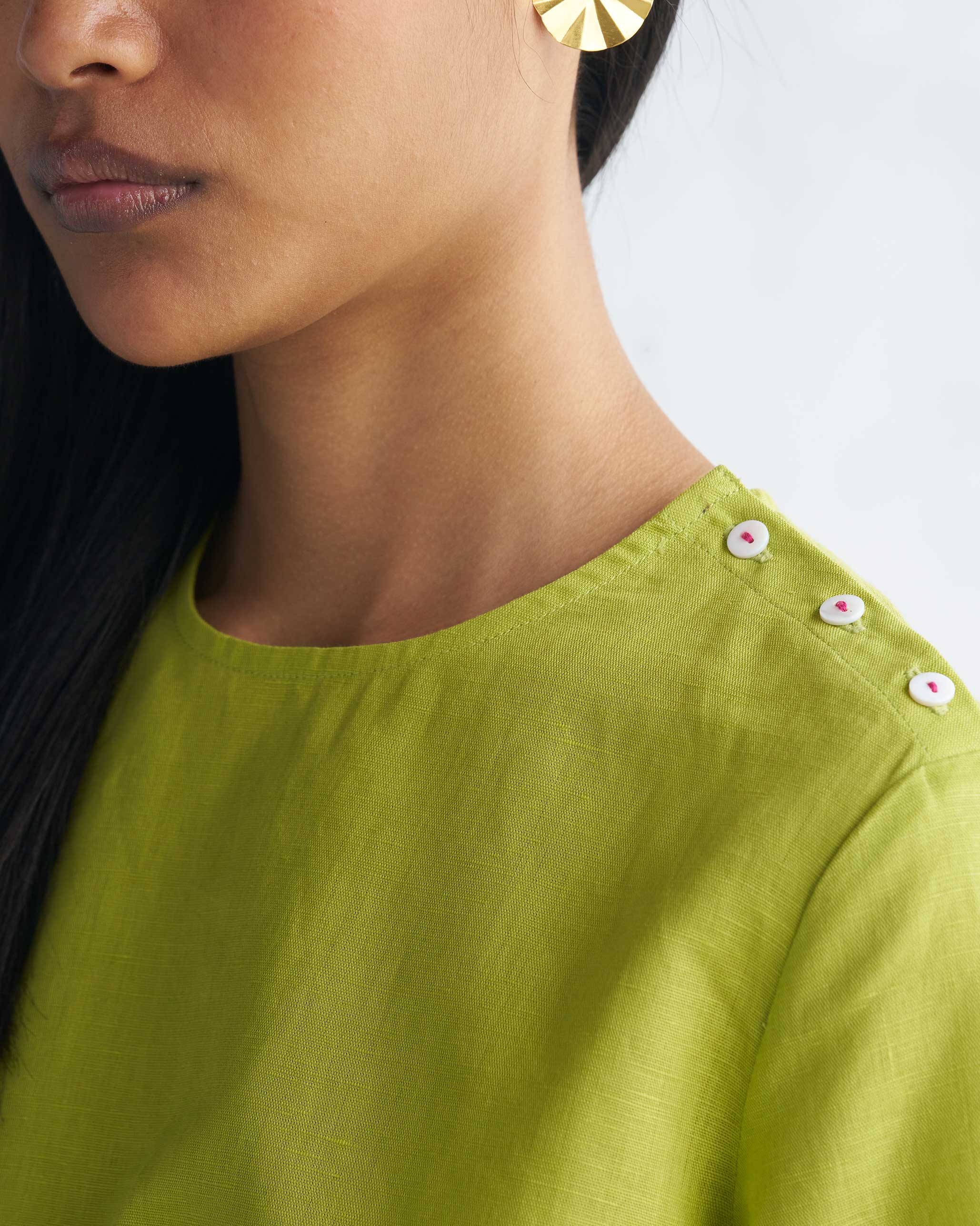 High Slit Top - Lime - Image 2