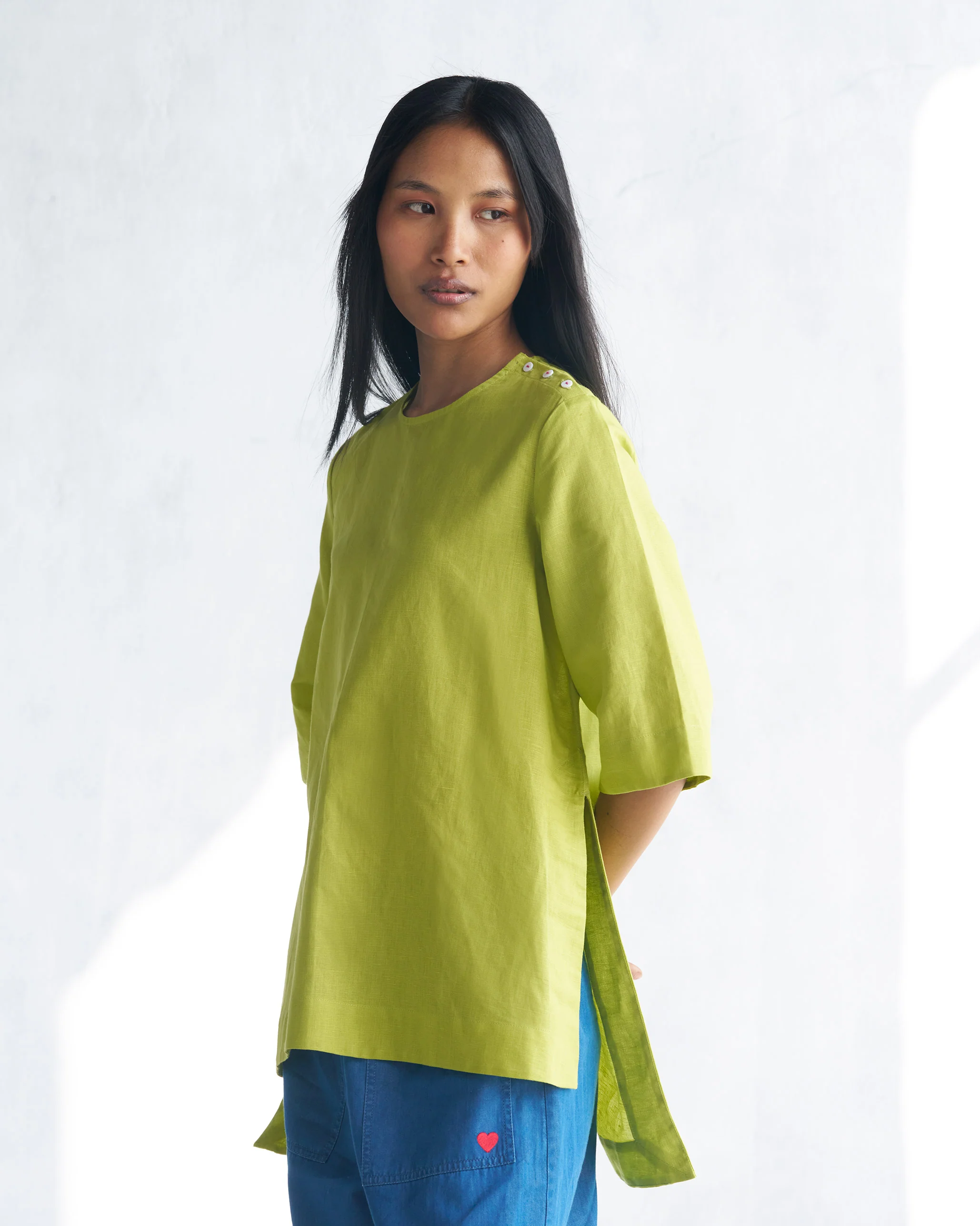 High Slit Top - Lime - Image 4