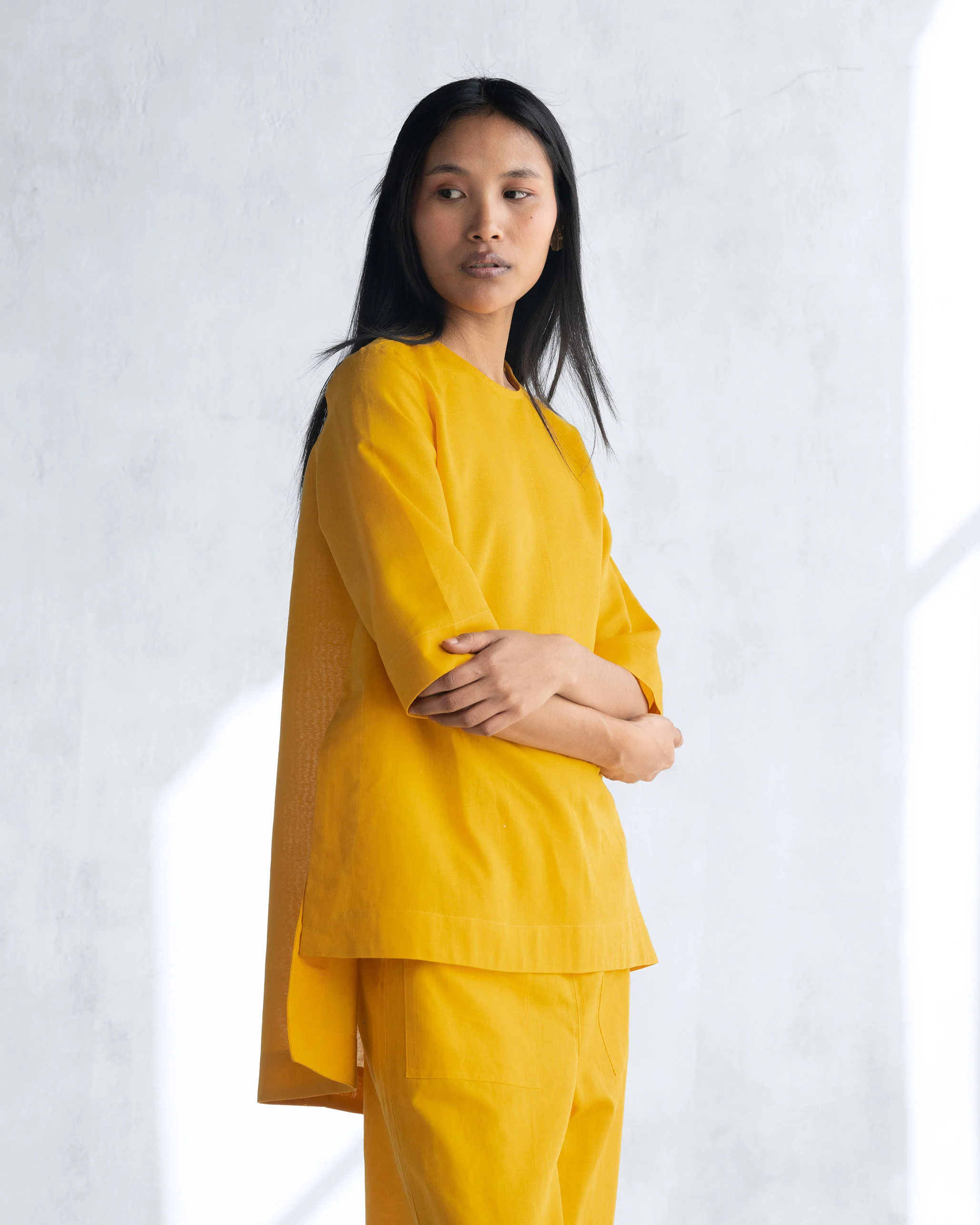 High Slit Top - Ochre - Image 3