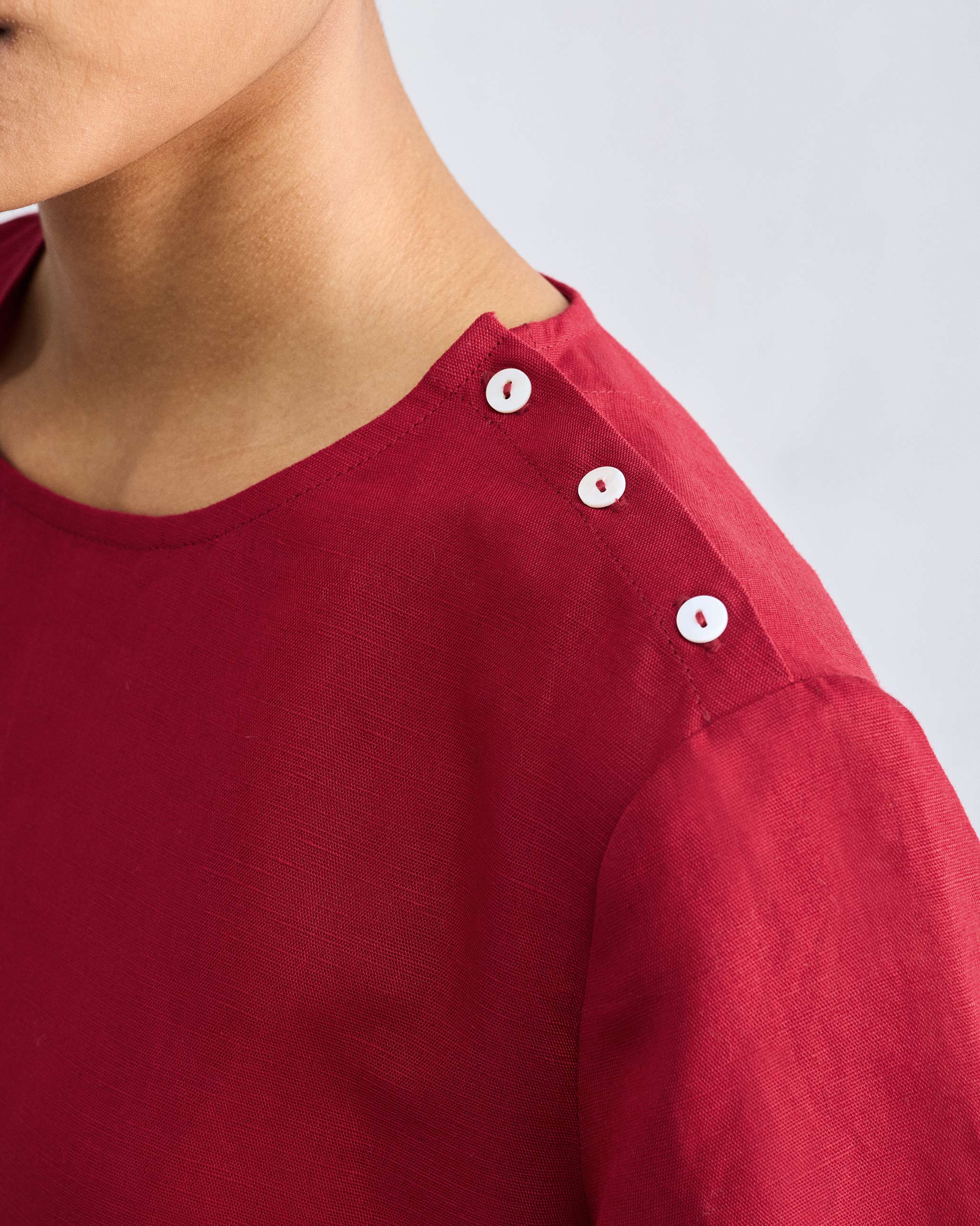 High Slit Top - Red - Image 3