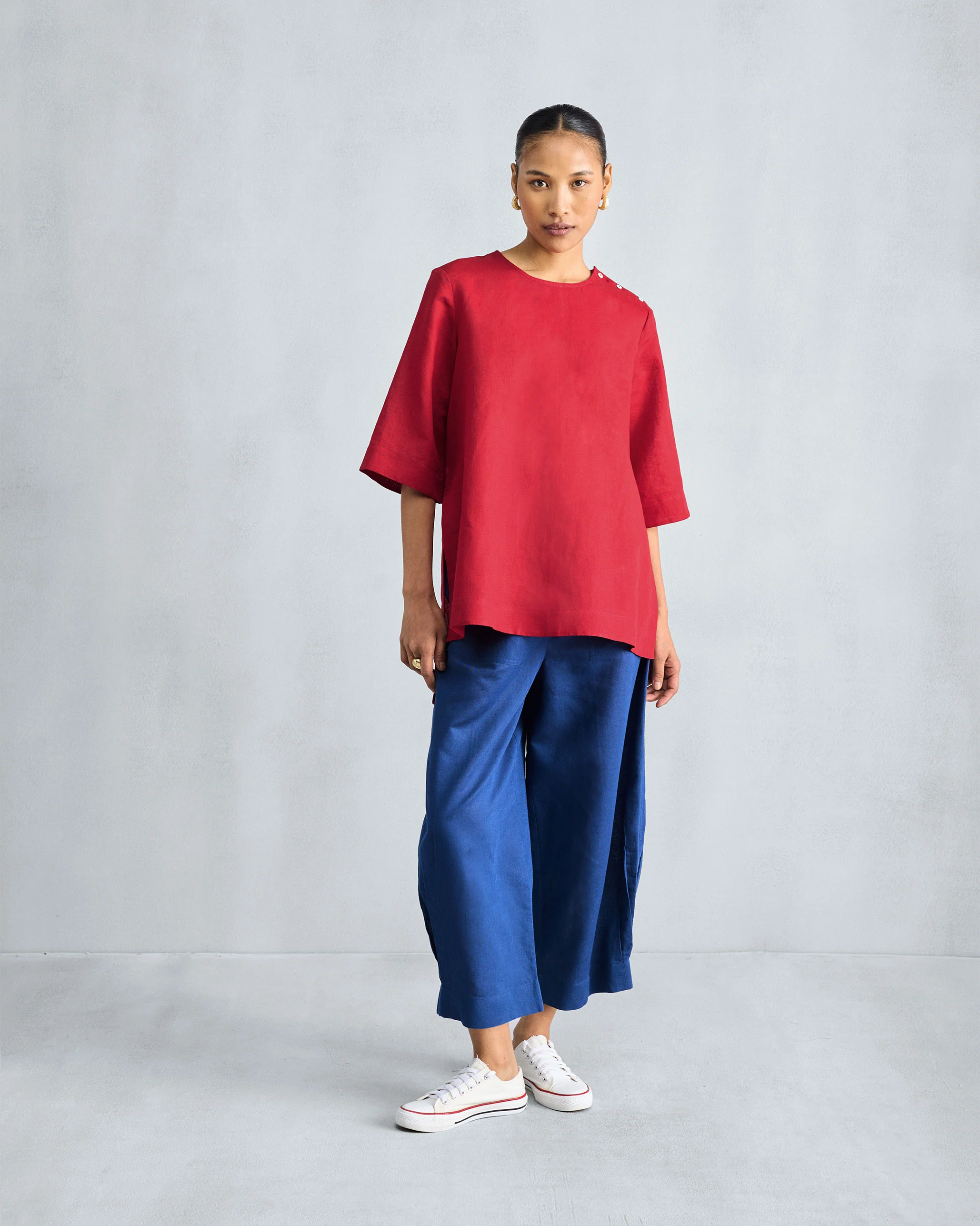 High Slit Top - Red - Image 5