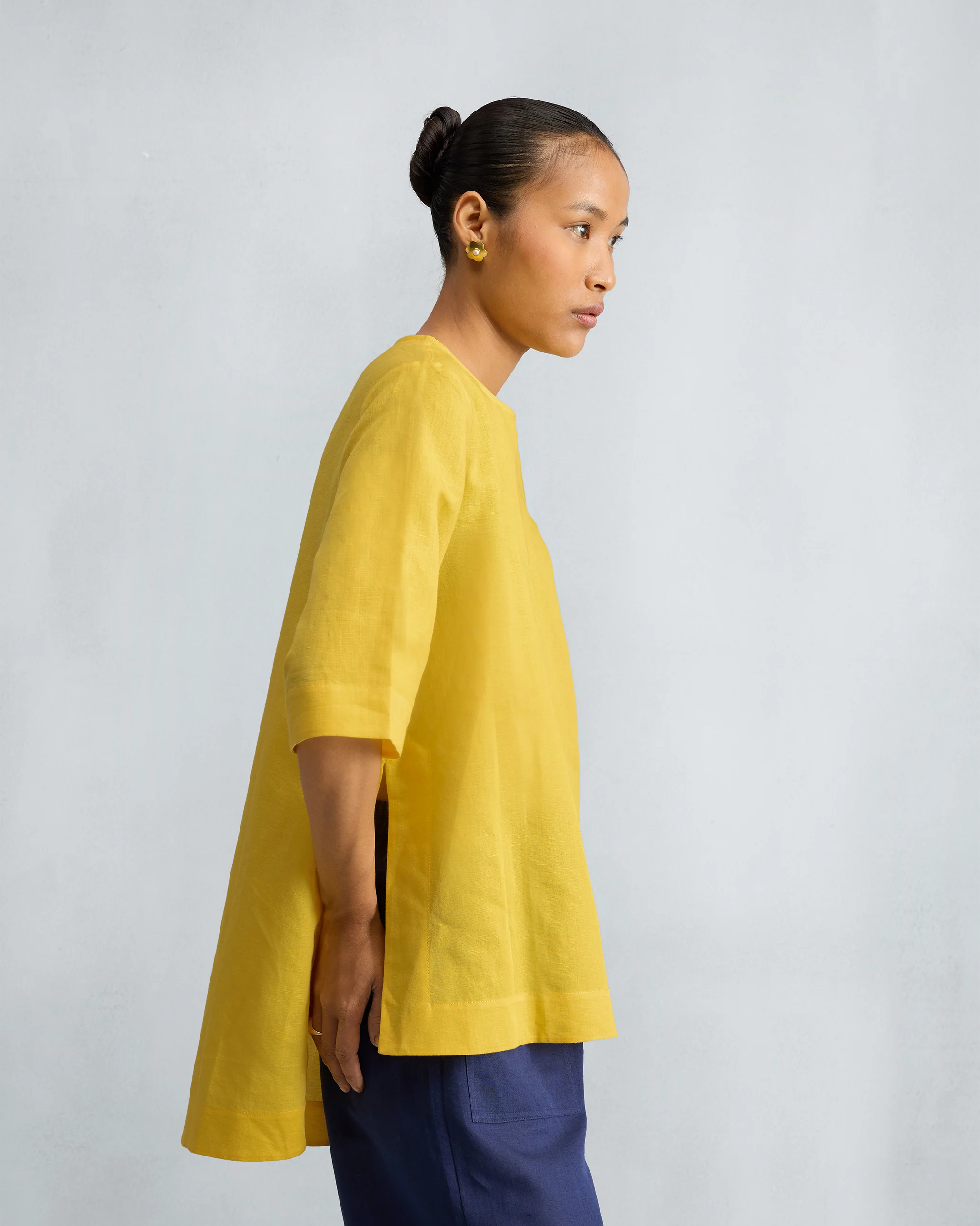 High Slit Top - Yellow - Image 2