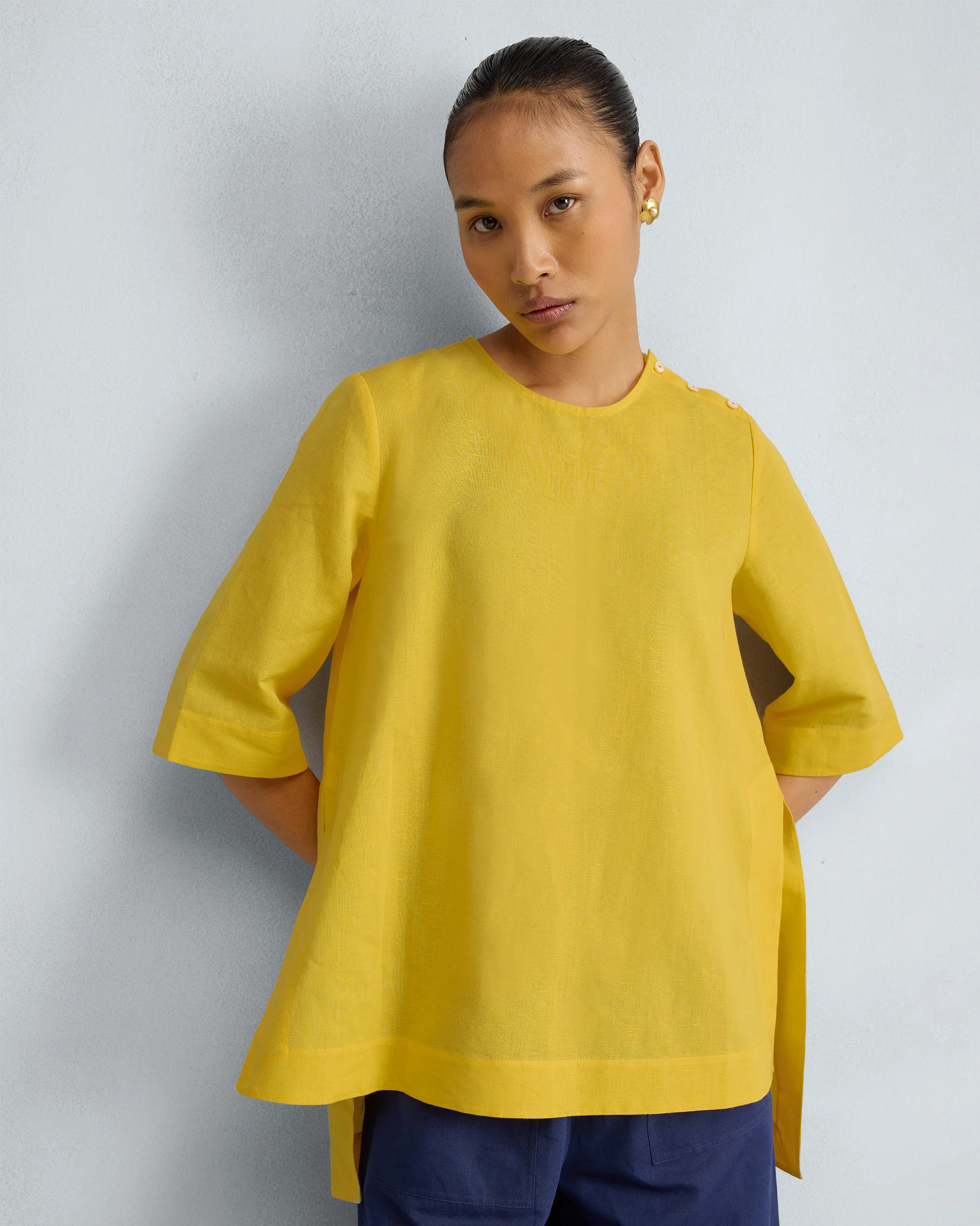 High Slit Top - Yellow - Image 5