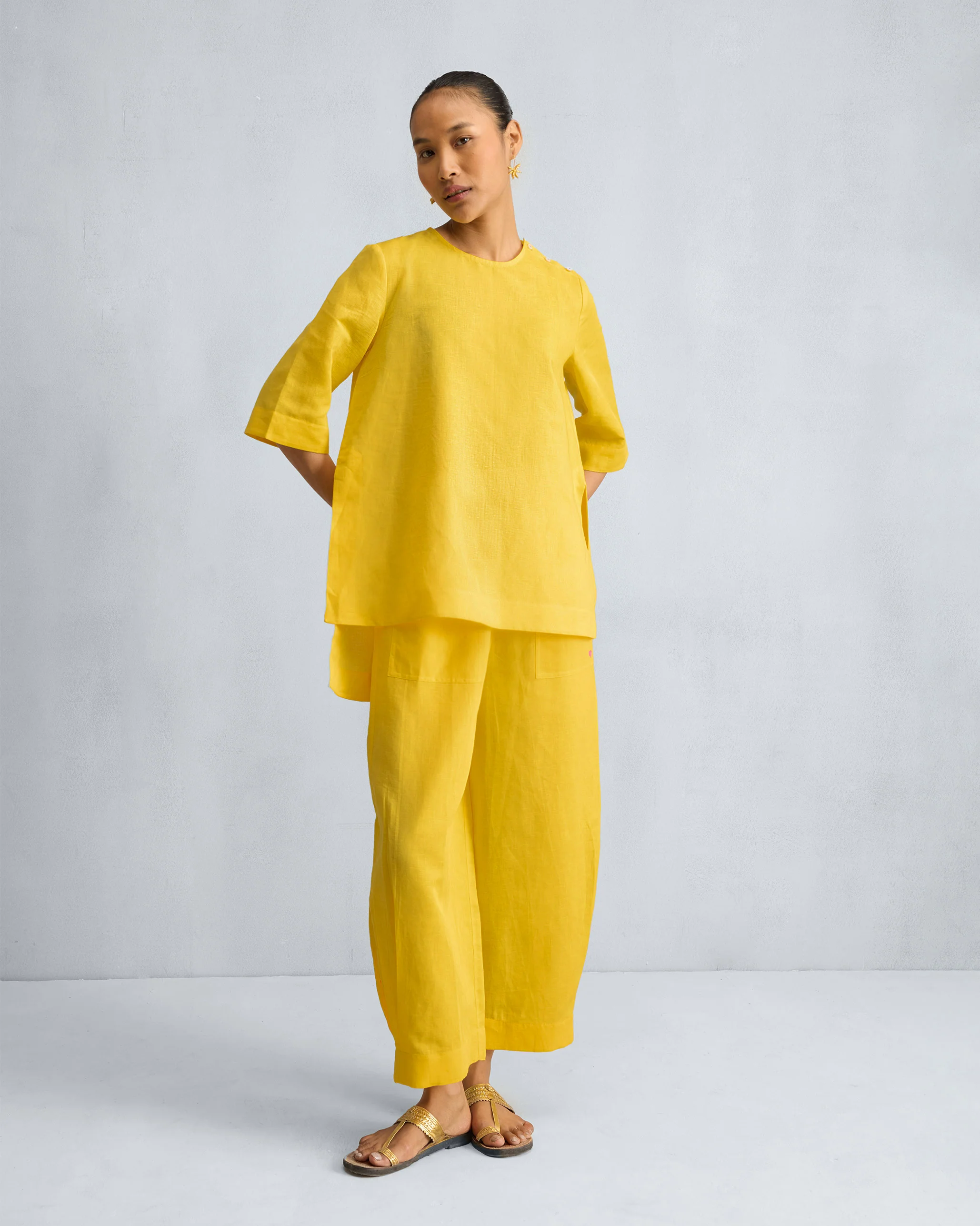High Slit Top - Yellow - Image 7