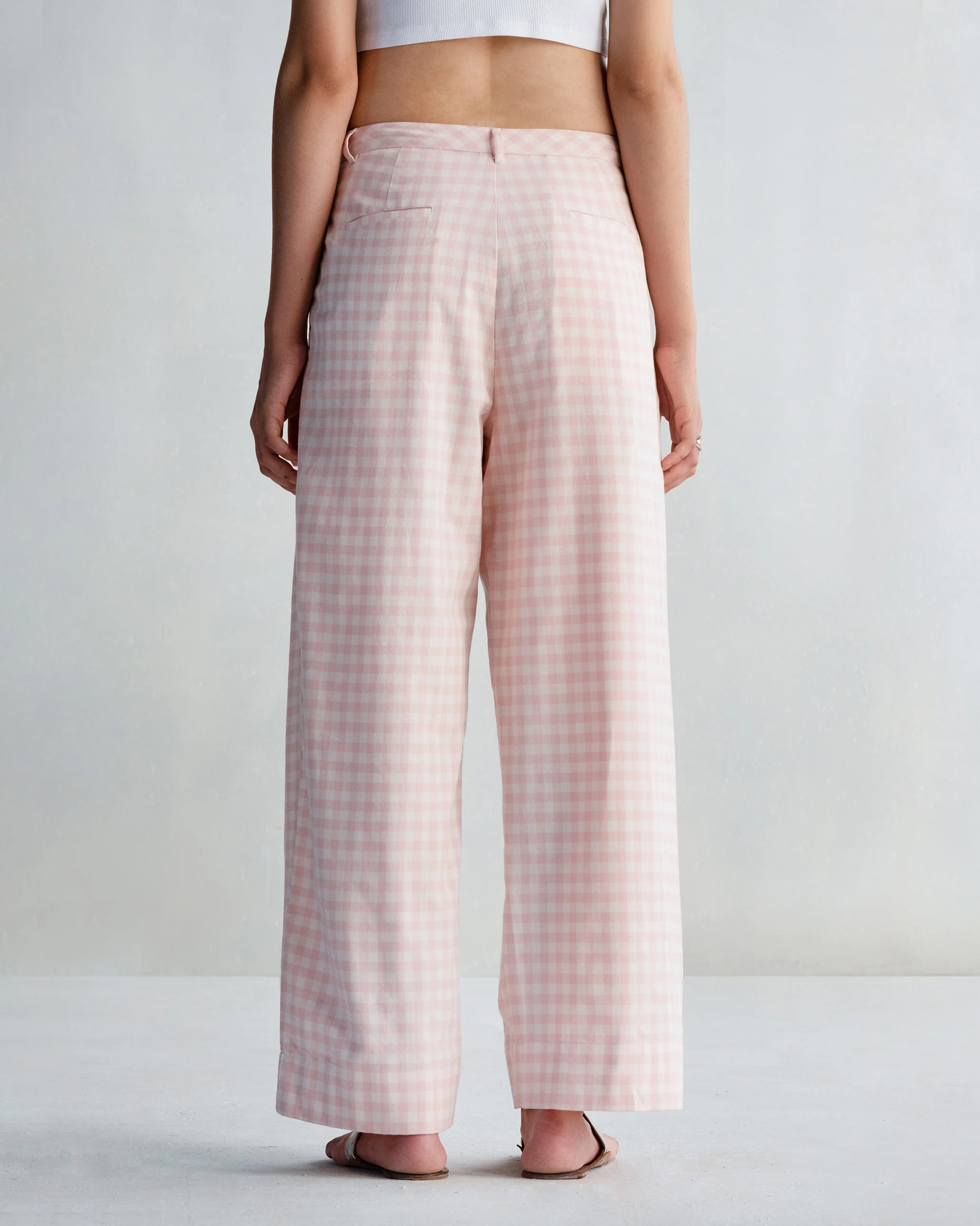 High Waist Pants - Pink & White - Image 3
