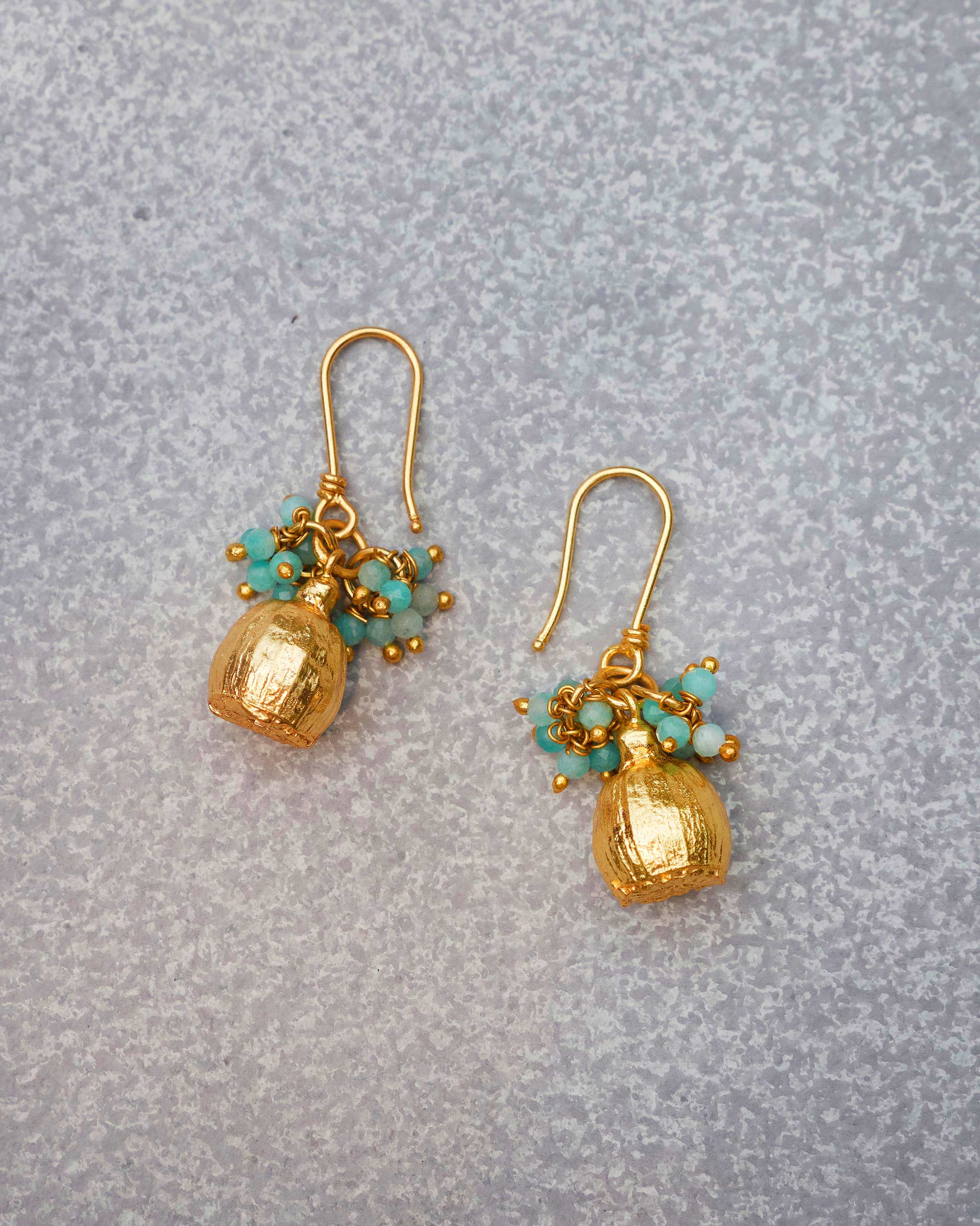 Himalayan Poppy Drops Earrings - Gold - Image 2