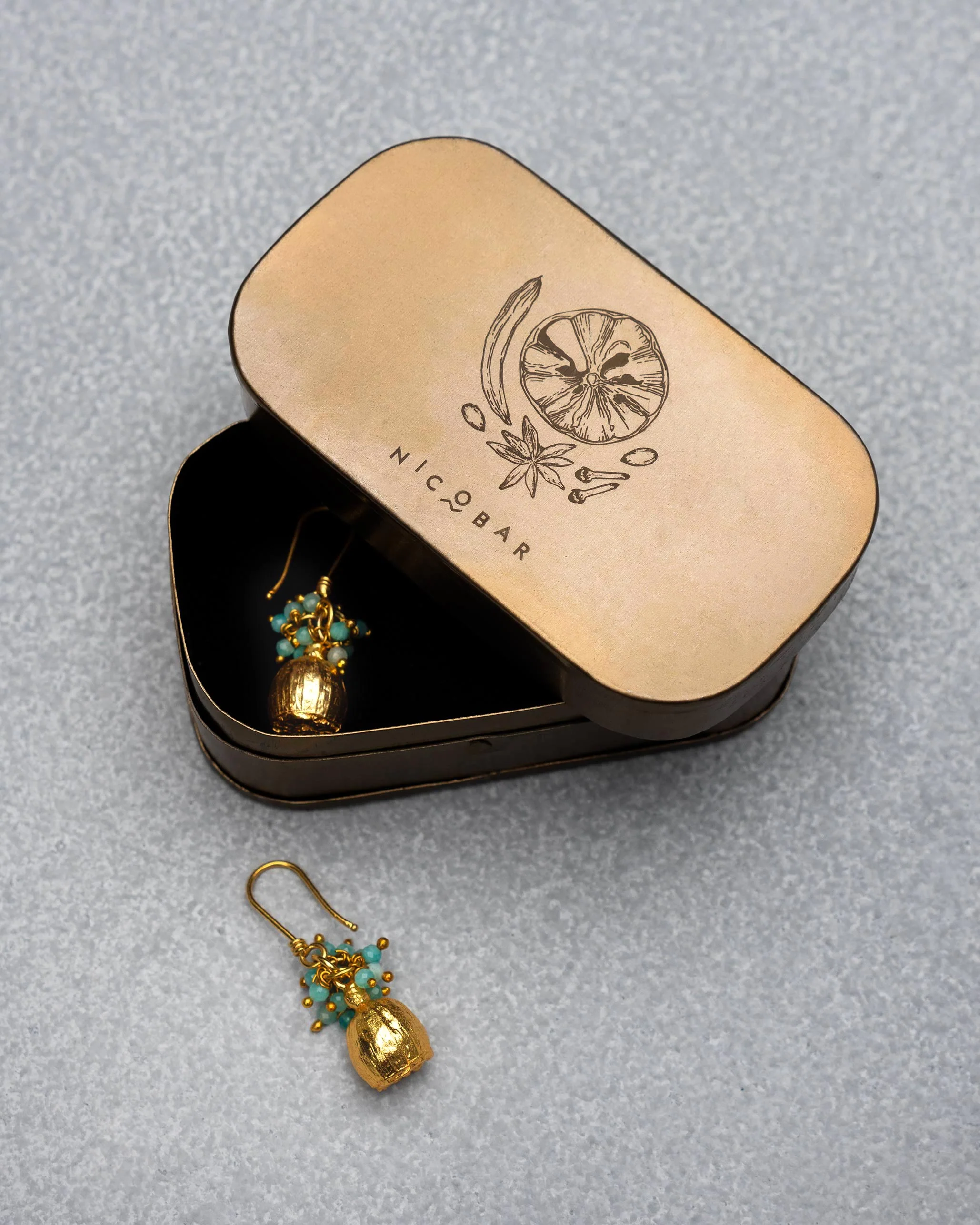 Himalayan Poppy Drops Earrings - Gold - Image 3