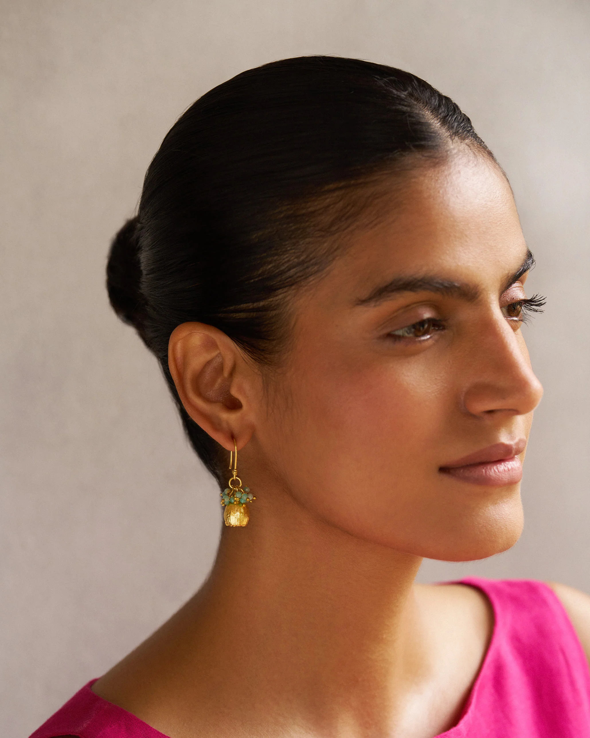Himalayan Poppy Drops Earrings - Gold - Image 4