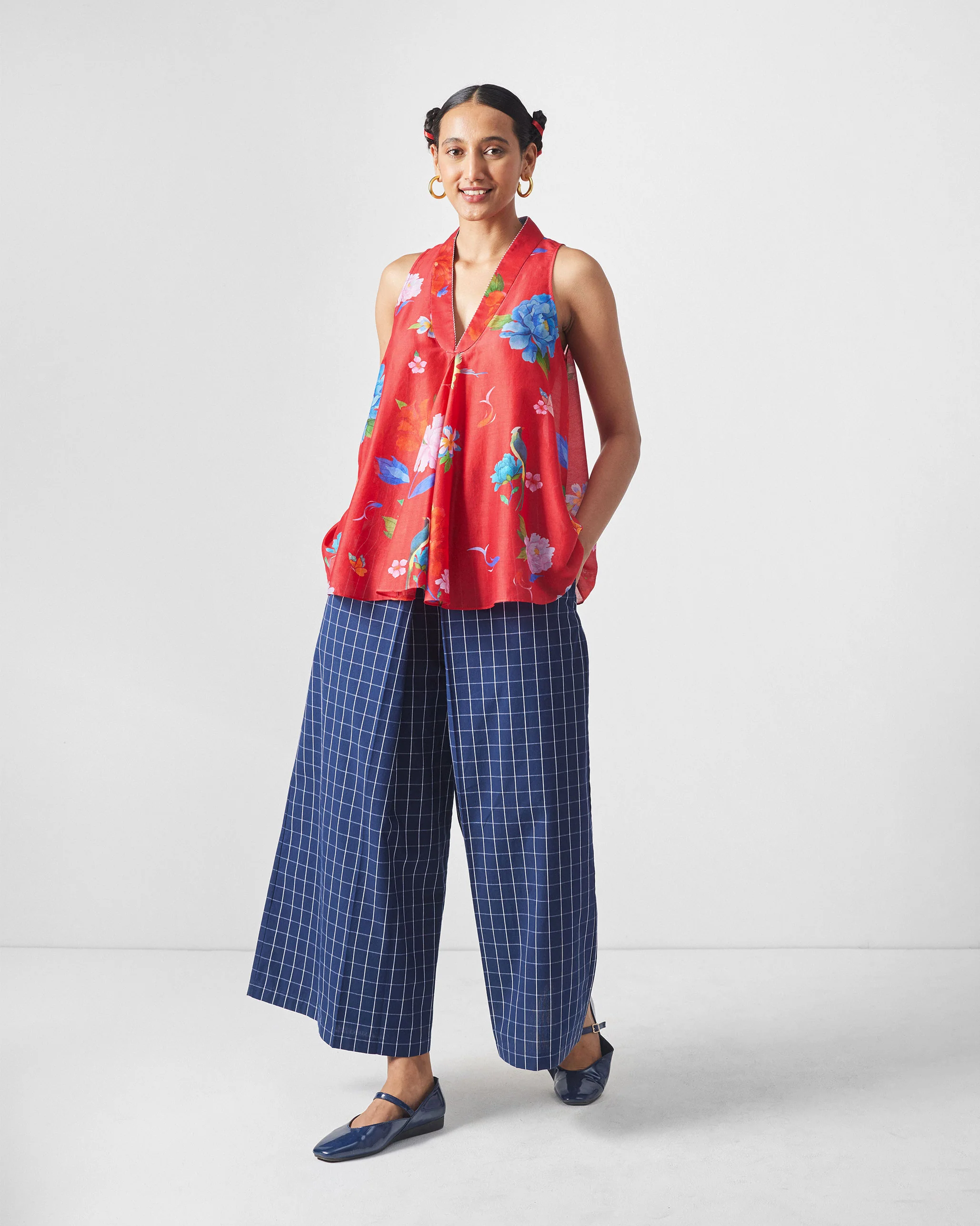 Hinata Pants - Navy & White Checks - Image 6
