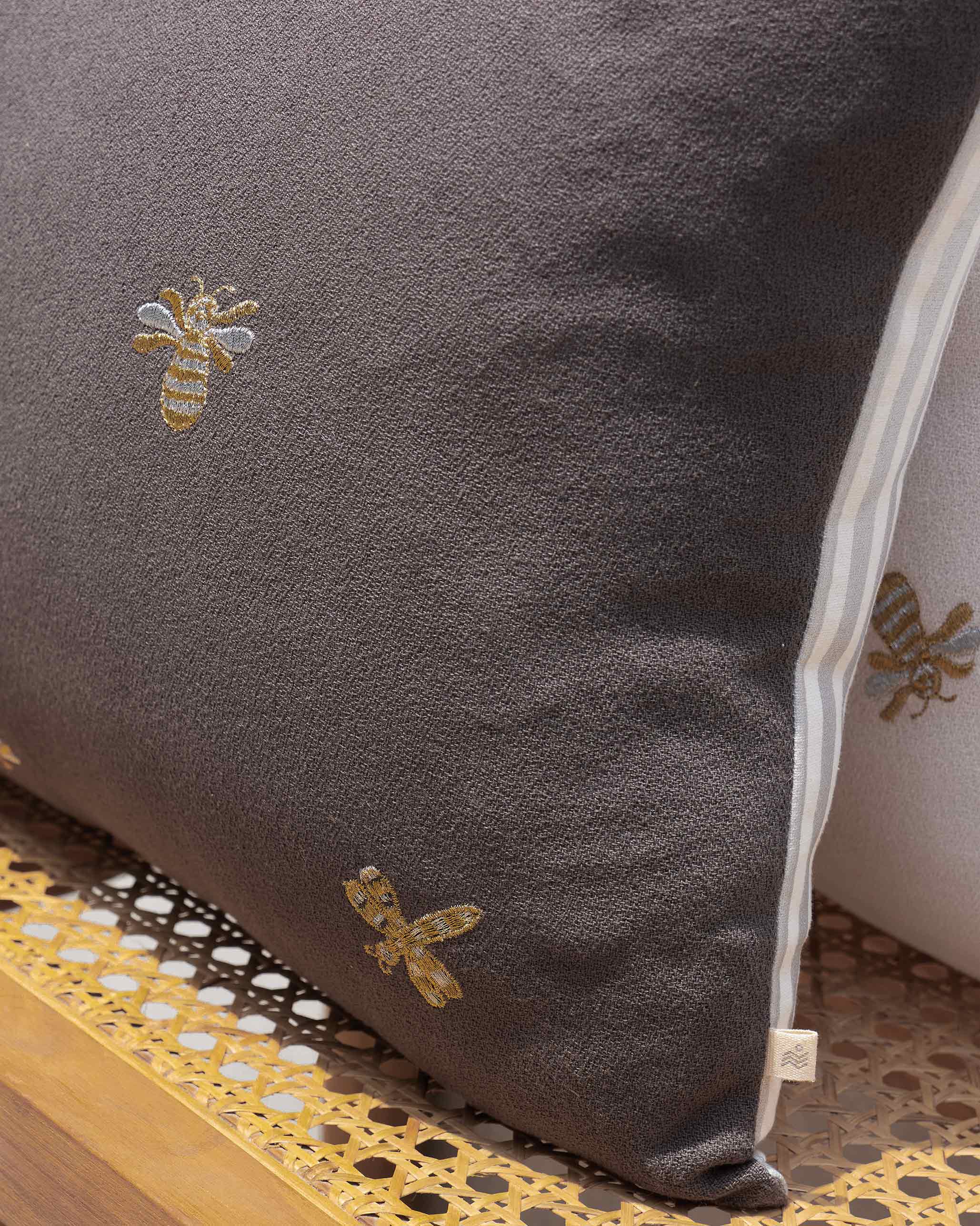 Honeybee Cushion Cover - Charcoal - Image 2