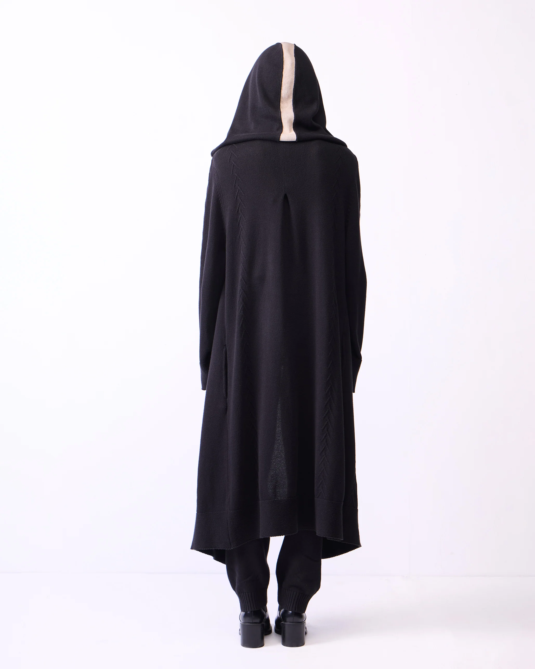Hoodie Cardigan - Black - Image 6