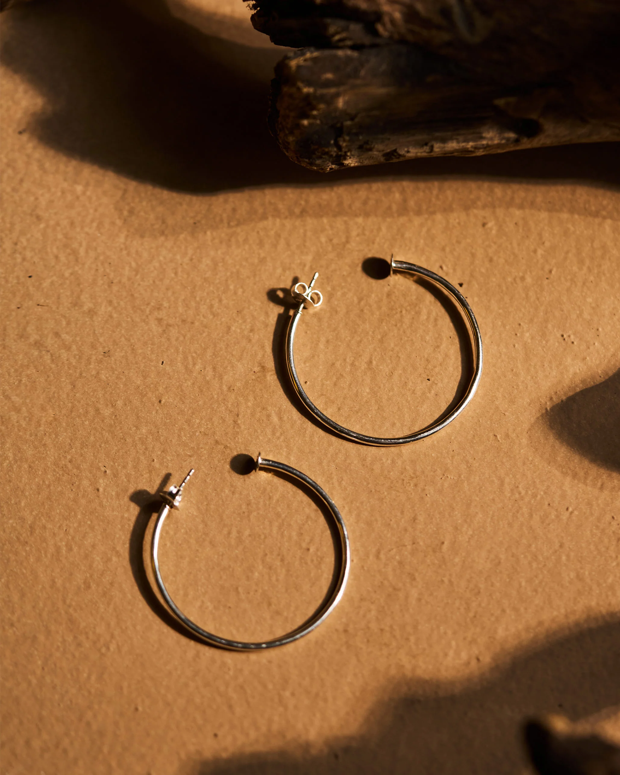 Hoops Earrings (Large) - Sterling Silver - Image 2