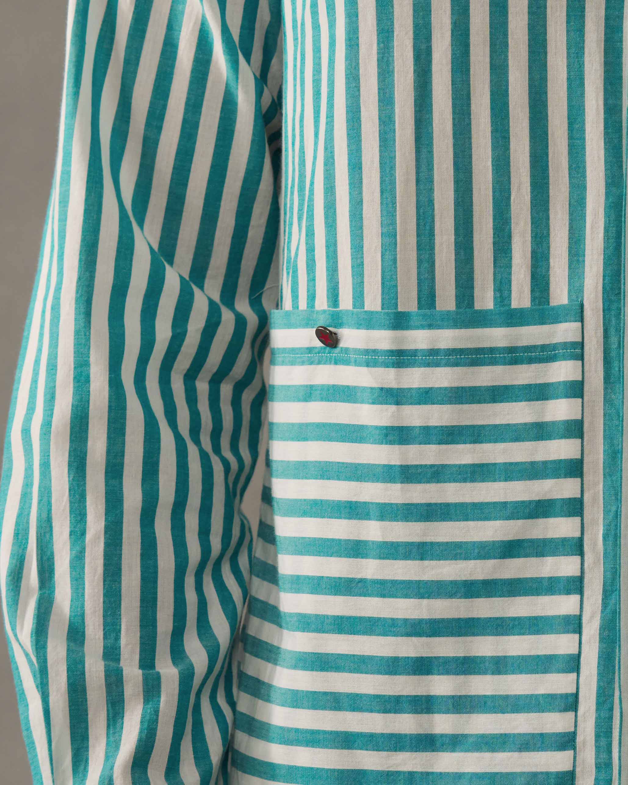 Hunter Shirt - Teal & White Stripes - Image 2