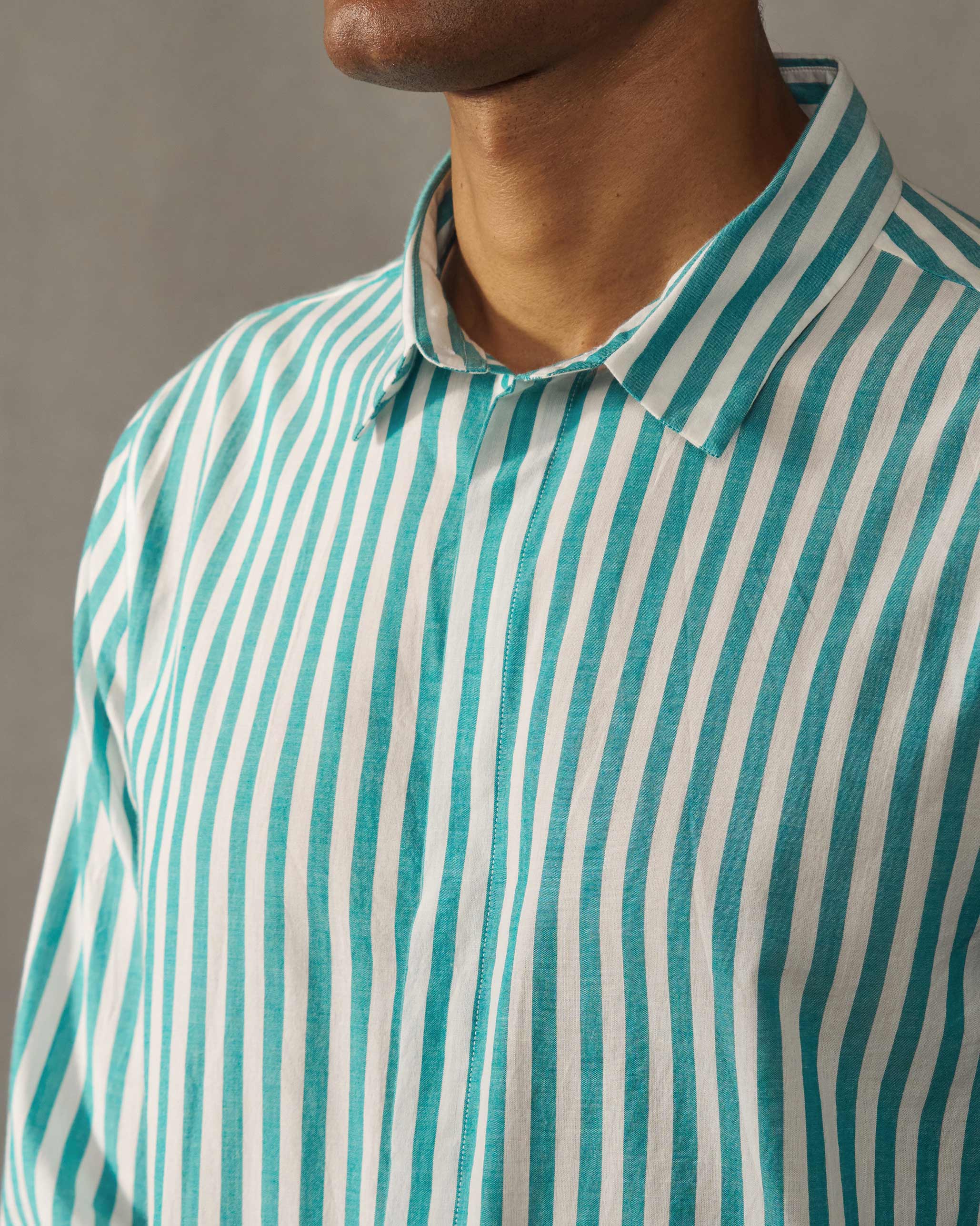 Hunter Shirt - Teal & White Stripes - Image 3