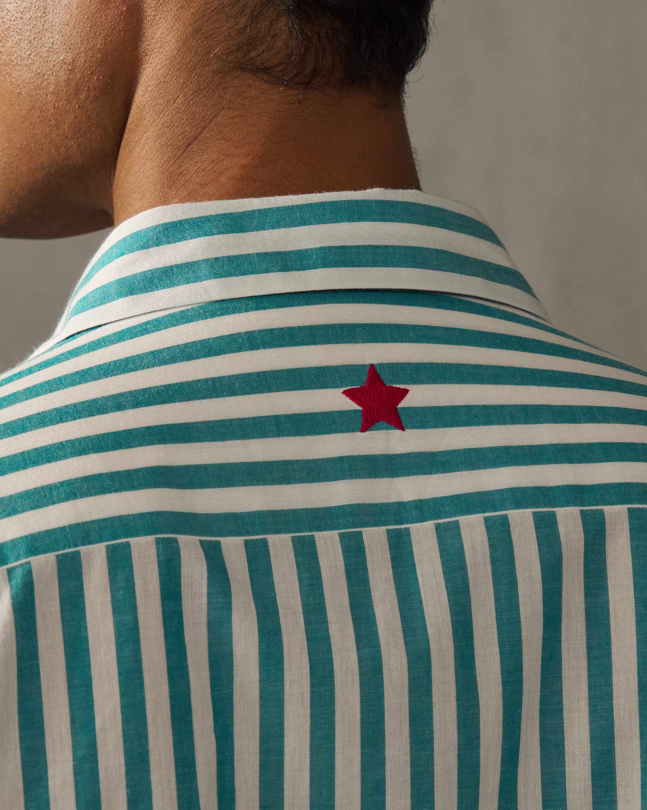 Hunter Shirt - Teal & White Stripes - Image 4