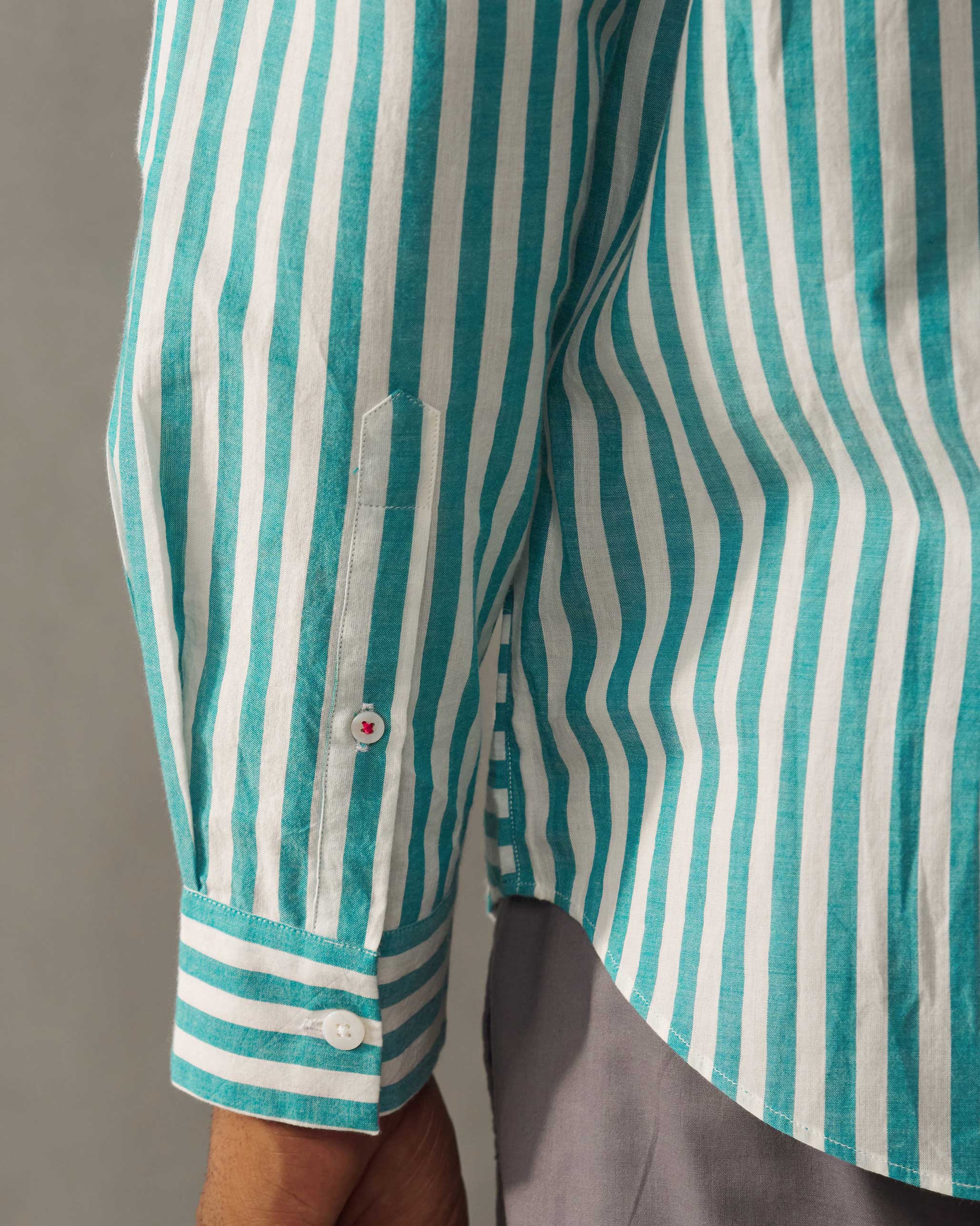 Hunter Shirt - Teal & White Stripes - Image 5